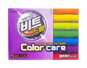 Cj Lion Концентрированный стиральный порошок Beat Drum Color Care защита цвета для цветного белья для автоматической стирки коробка 1,5 кг. фото