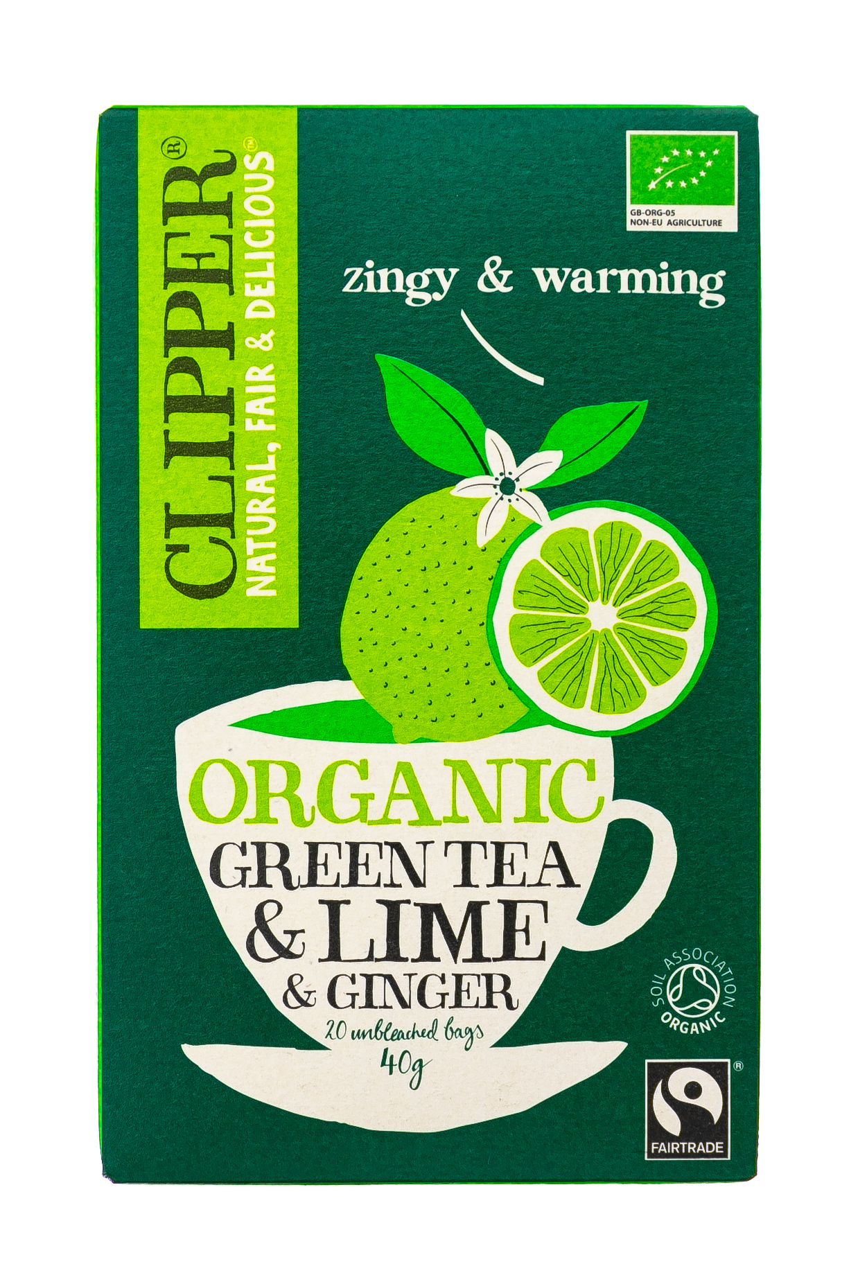 Клиппер Зеленый с лаймом и имберем Органик (20 пак.) (Clipper, Green Tea) фото 1