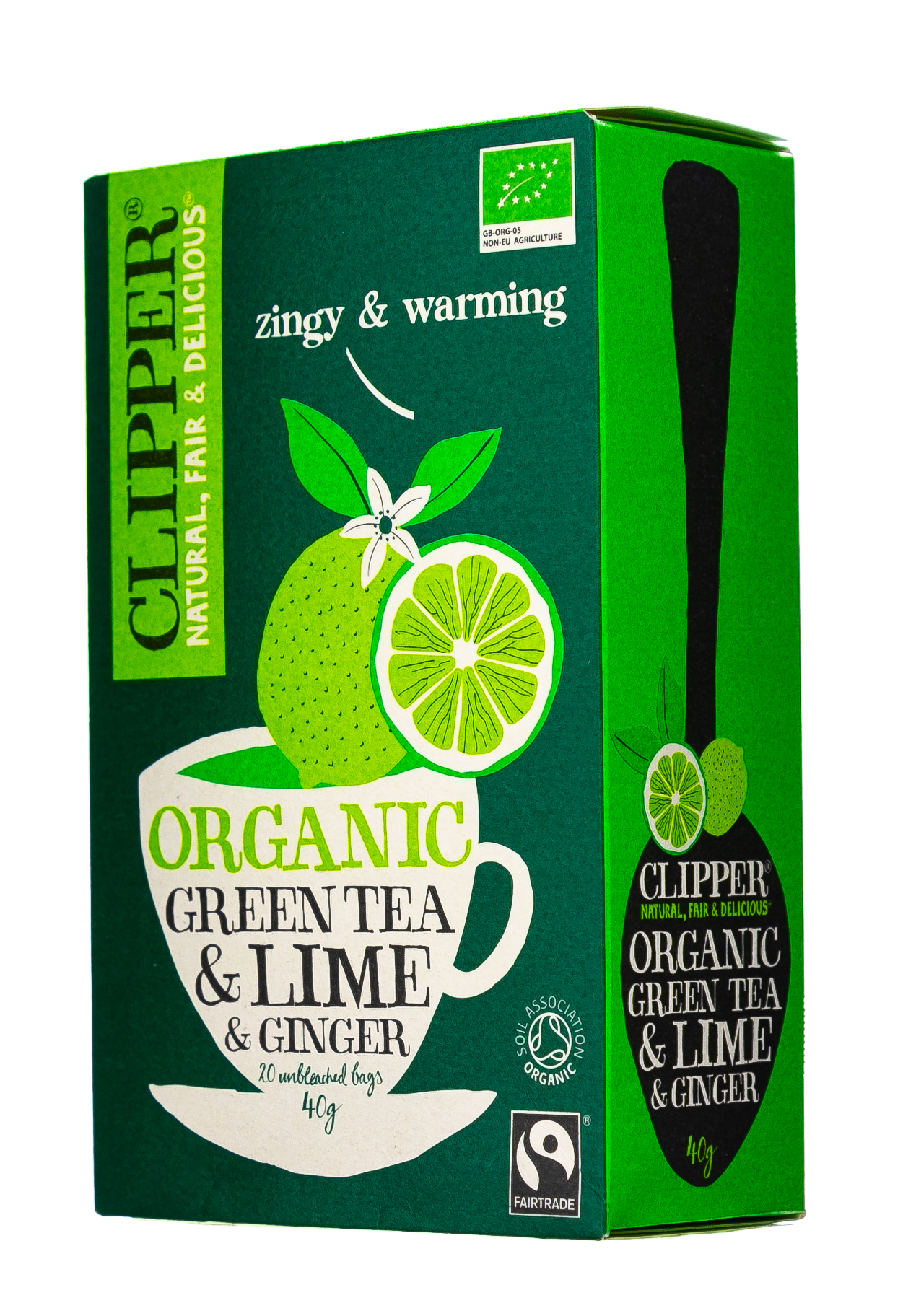 Клиппер Зеленый с лаймом и имберем Органик (20 пак.) (Clipper, Green Tea) фото 5