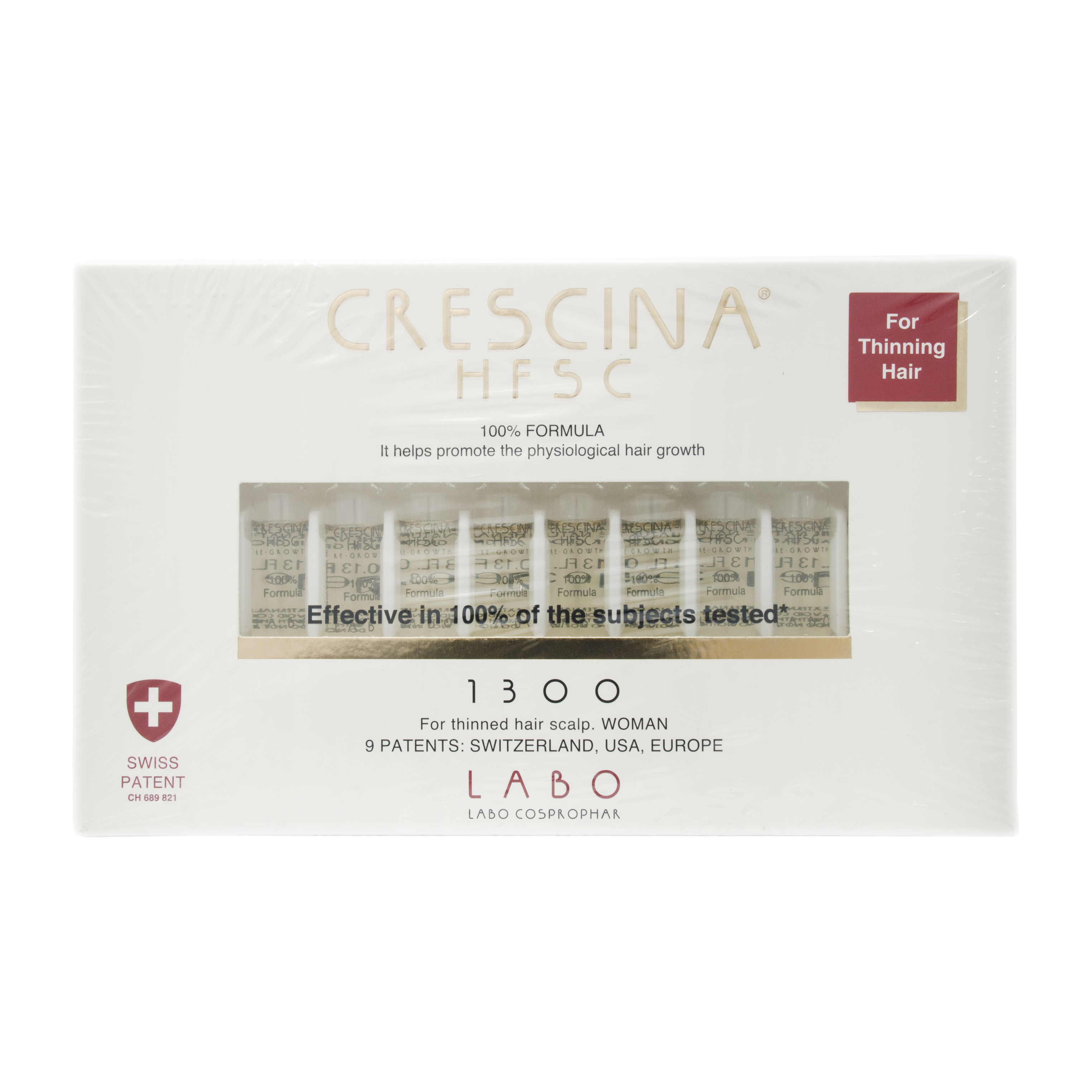 Кресцина 1300 Лосьон для стимуляции роста волос в ампулах для женщин №10 (Crescina, Crescina 1300) фото 1