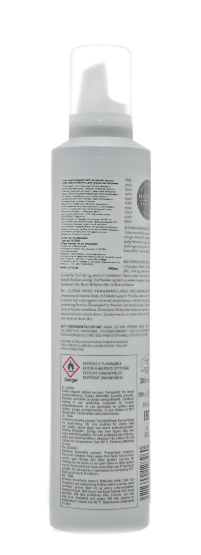 Кутрин Мусс для объема без отдушки легкой фиксации, 300 мл (Cutrin, VIENO) фото 2
