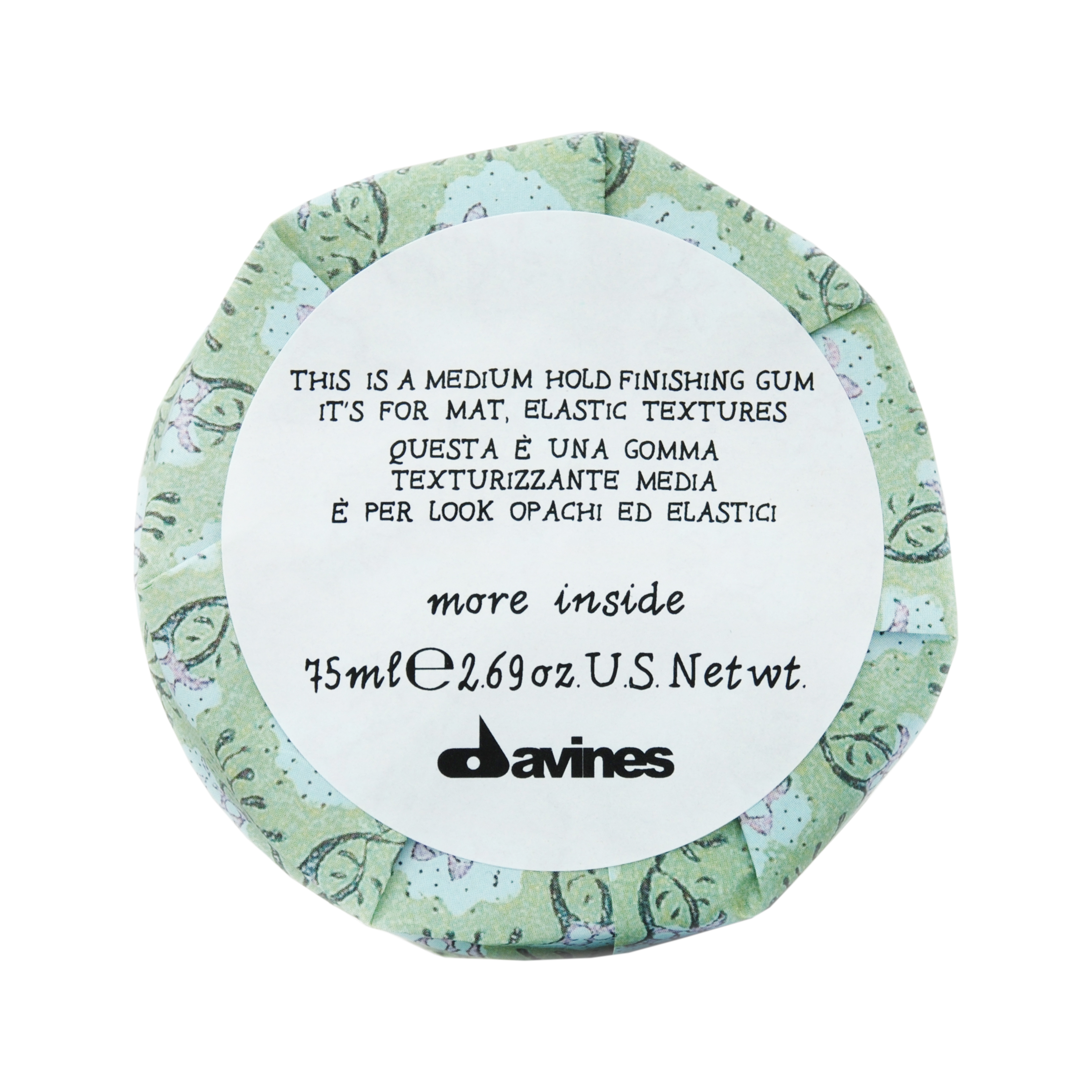 Давинес Гель для укладки матовых подвижных текстур More Inside Medium Hold Finishing Gum, 75 мл (Davines, More Inside) фото 7