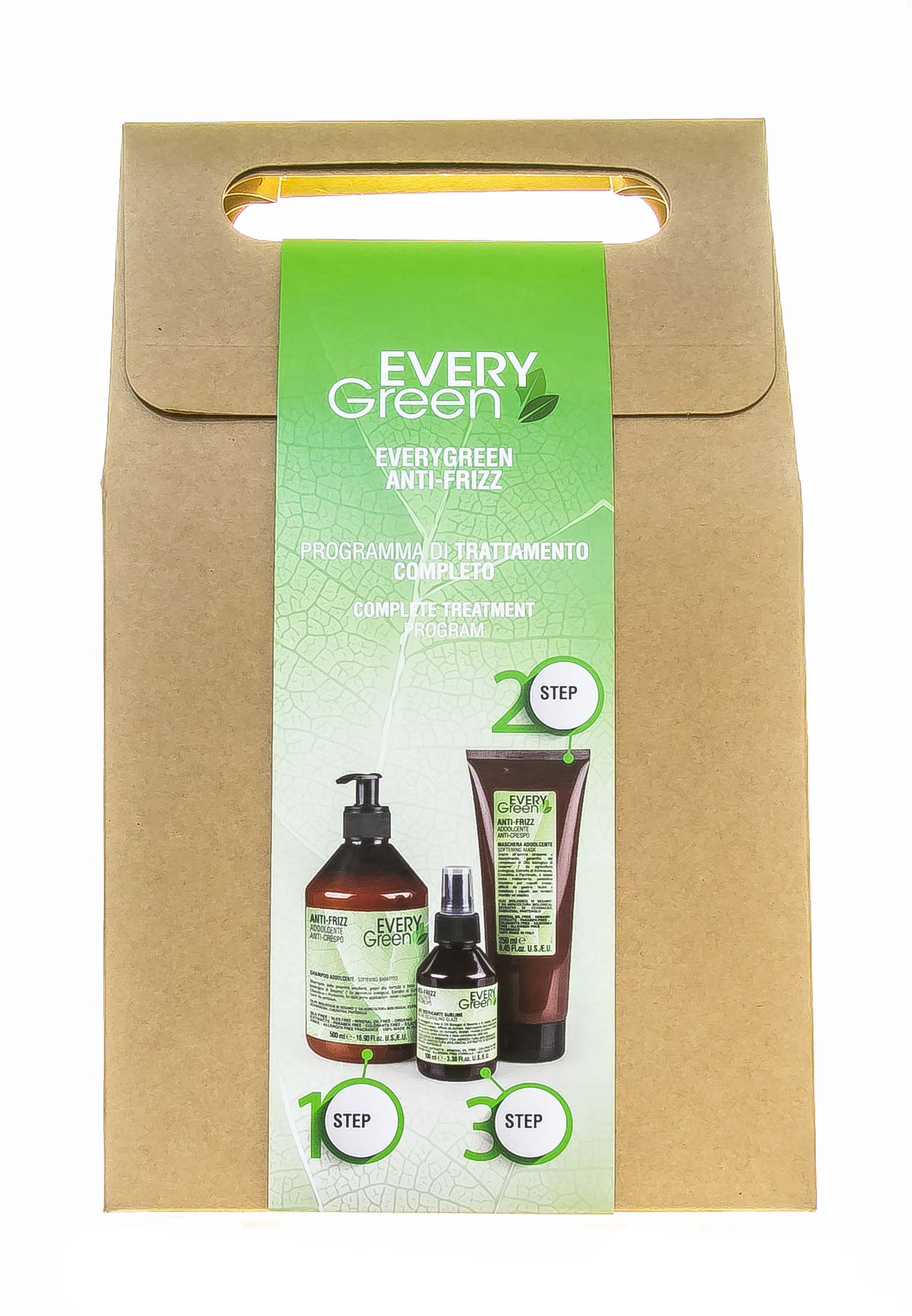 Диксон Набор для вьющихся волос Anti-Frizz Idratante Шампунь для вьющихся волос 500 мл + Маска для вьющихся волос 250 мл + Сыворотка 100 мл (Dikson, EveryGreen) фото 1