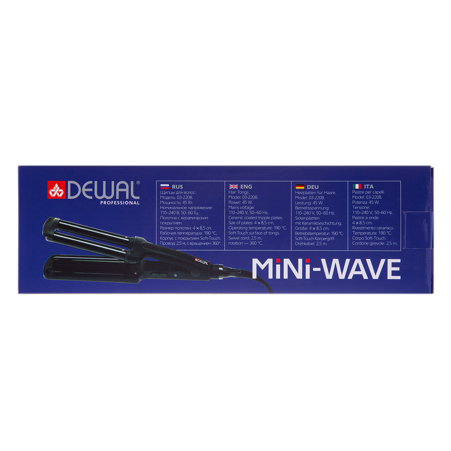 Деваль Про Плойка тройная для волос MiniWave, керамико-турмалиновое покрытие, 10/10/10 мм, 45 Вт (Dewal Pro, Плойки) Деваль Про Плойка тройная для волос MiniWave, керамико-турмалиновое покрытие, 10/10/10 мм, 45 Вт (Dewal Pro, Плойки) фото 4