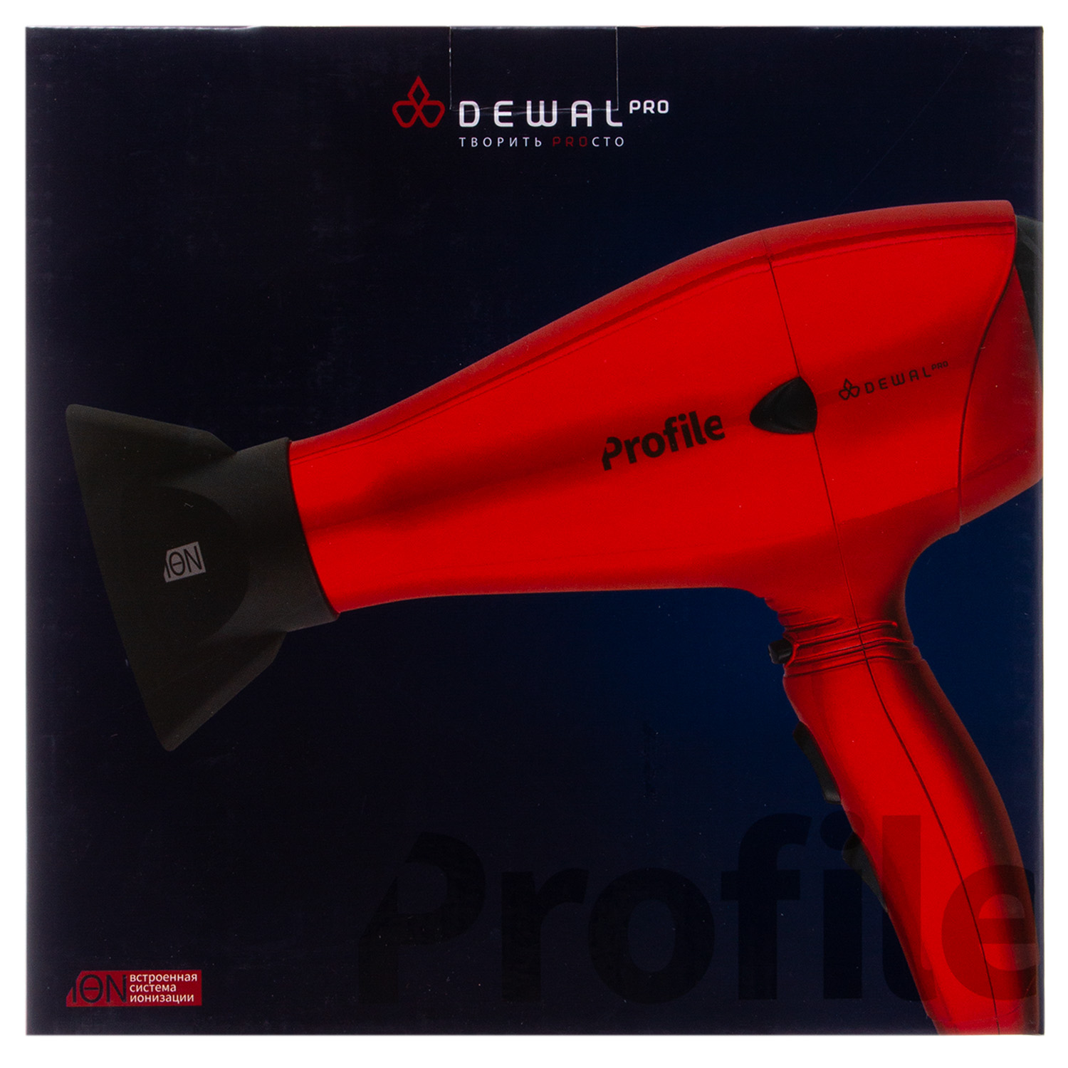 Деваль Про Фен Profile 2200 черный с ионизацией, 2 насадки, 2200 Вт (Dewal Pro, Фены) фото 2