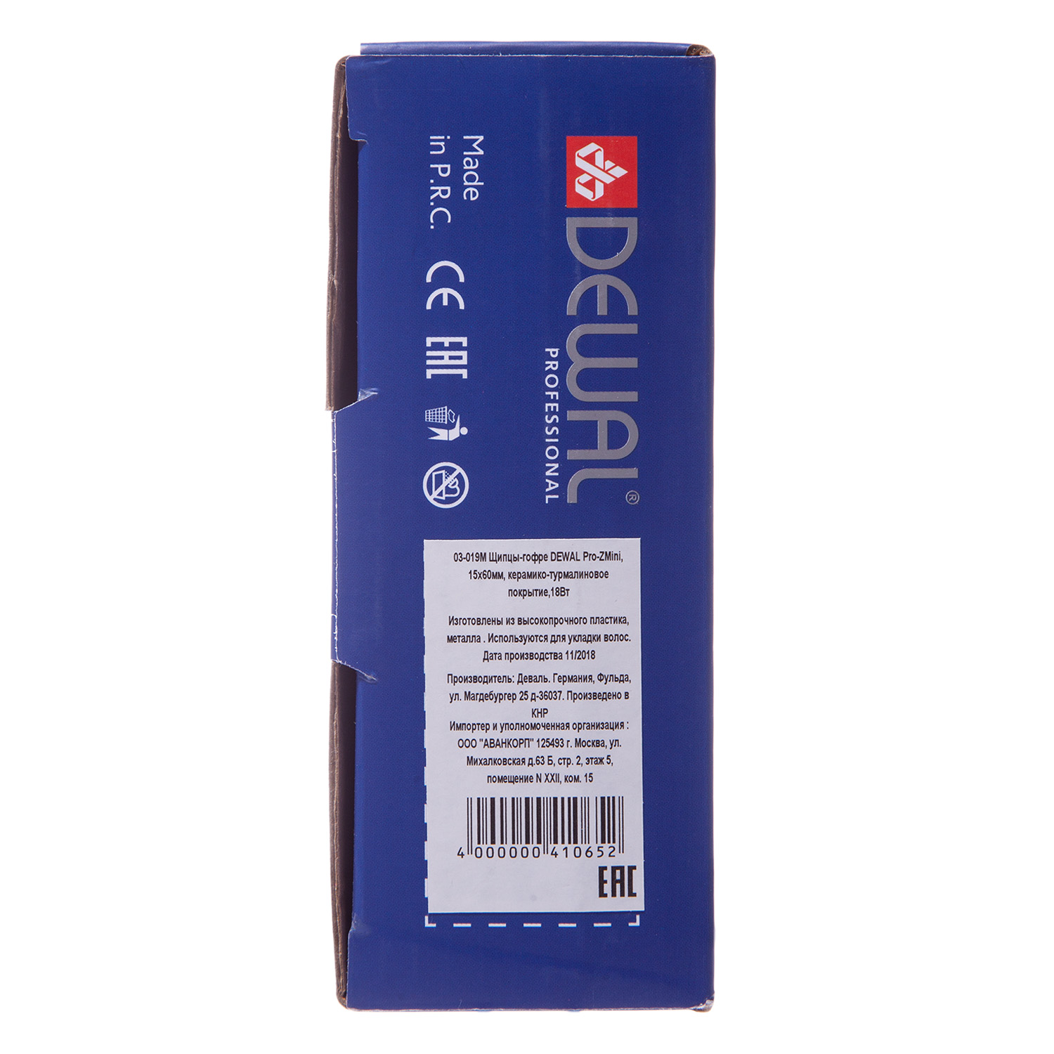 Деваль Про Щипцы-гофре Pro-ZMini с керамико-турмалиновым покрытием, 15 х 60 мм,18 Вт (Dewal Pro, Щипцы) фото 7