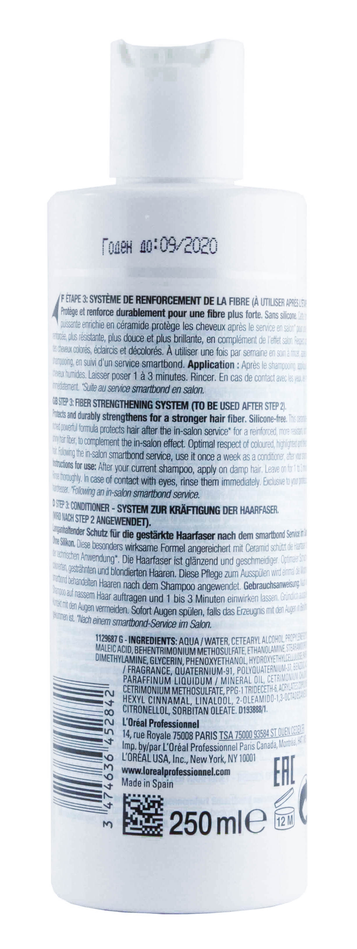 Лореаль Профессионель Кондиционер для волос Smartbond Conditioner Step 3 смываемый уход, 250 мл (L'oreal Professionnel, Обесцвечивание) фото 2