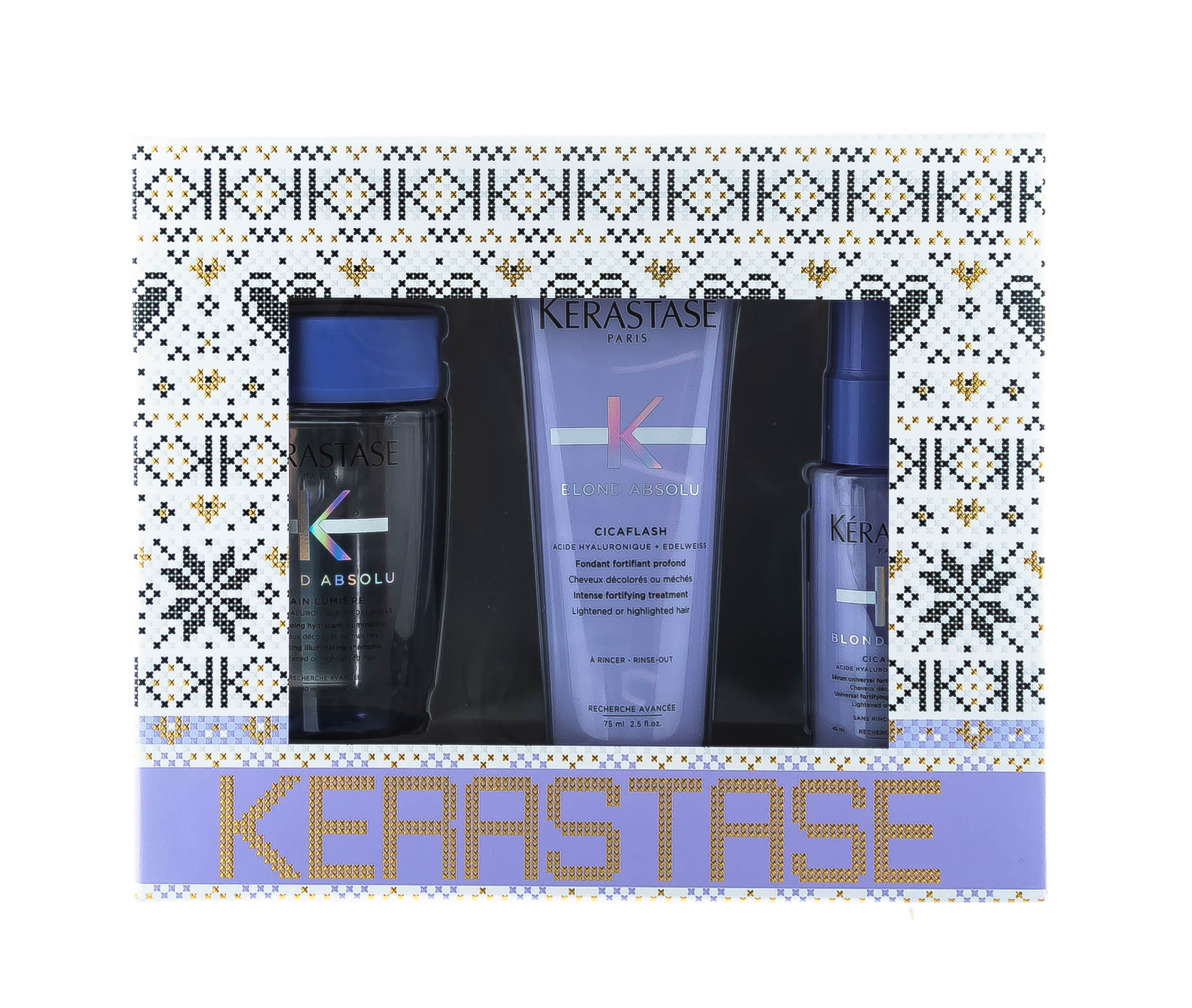 Керастаз Набор Blond Absolu с travel-форматами: Шампунь-ванна Lumière, 80 мл + Молочко-уход Cicaflash, 75 мл + Сыворотка Cicaplasme, 45 мл (Kerastase, Blond Absolu) фото 2