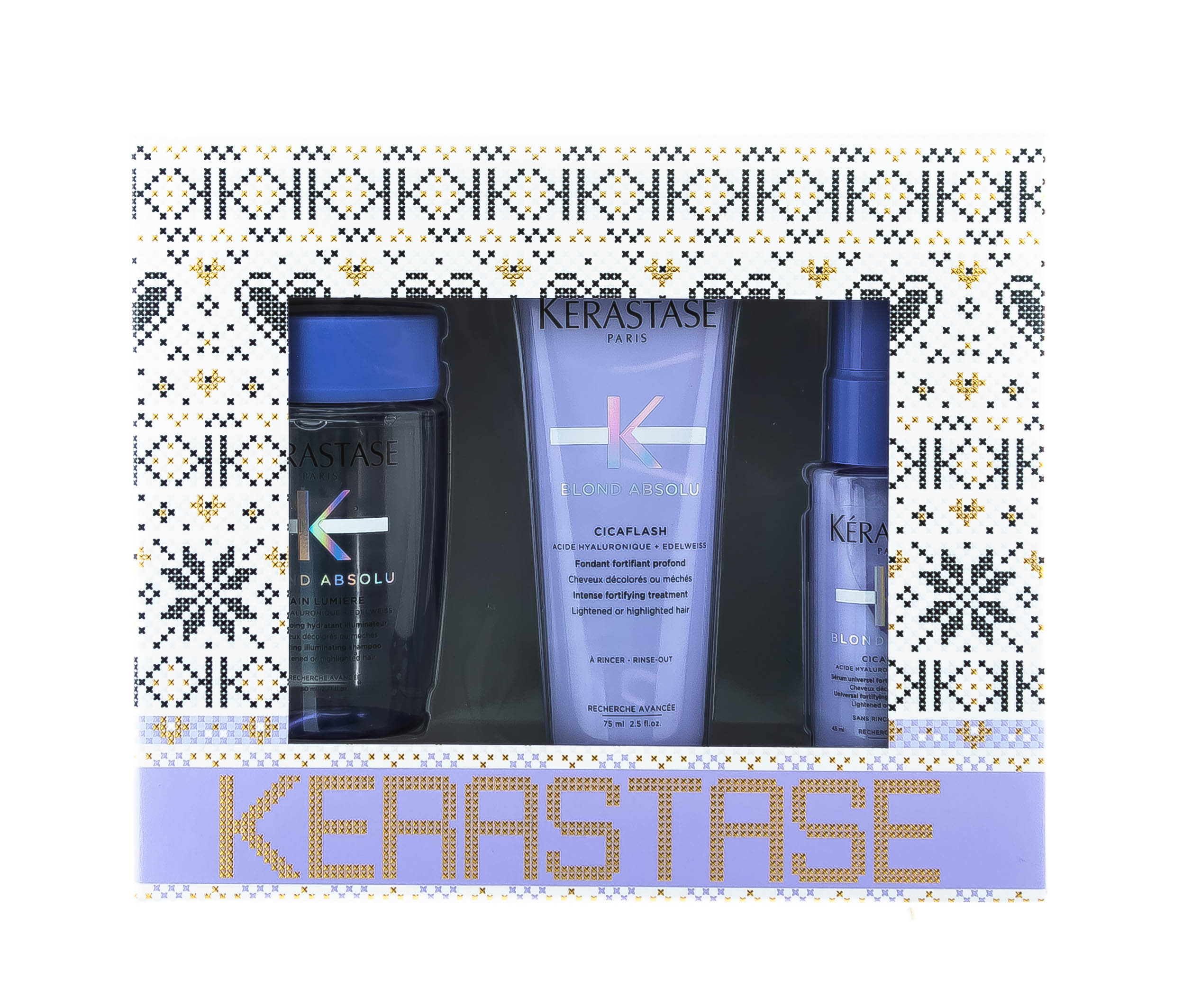 Керастаз Набор Blond Absolu с travel-форматами: Шампунь-ванна Lumière, 80 мл + Молочко-уход Cicaflash, 75 мл + Сыворотка Cicaplasme, 45 мл (Kerastase, Blond Absolu) фото 3