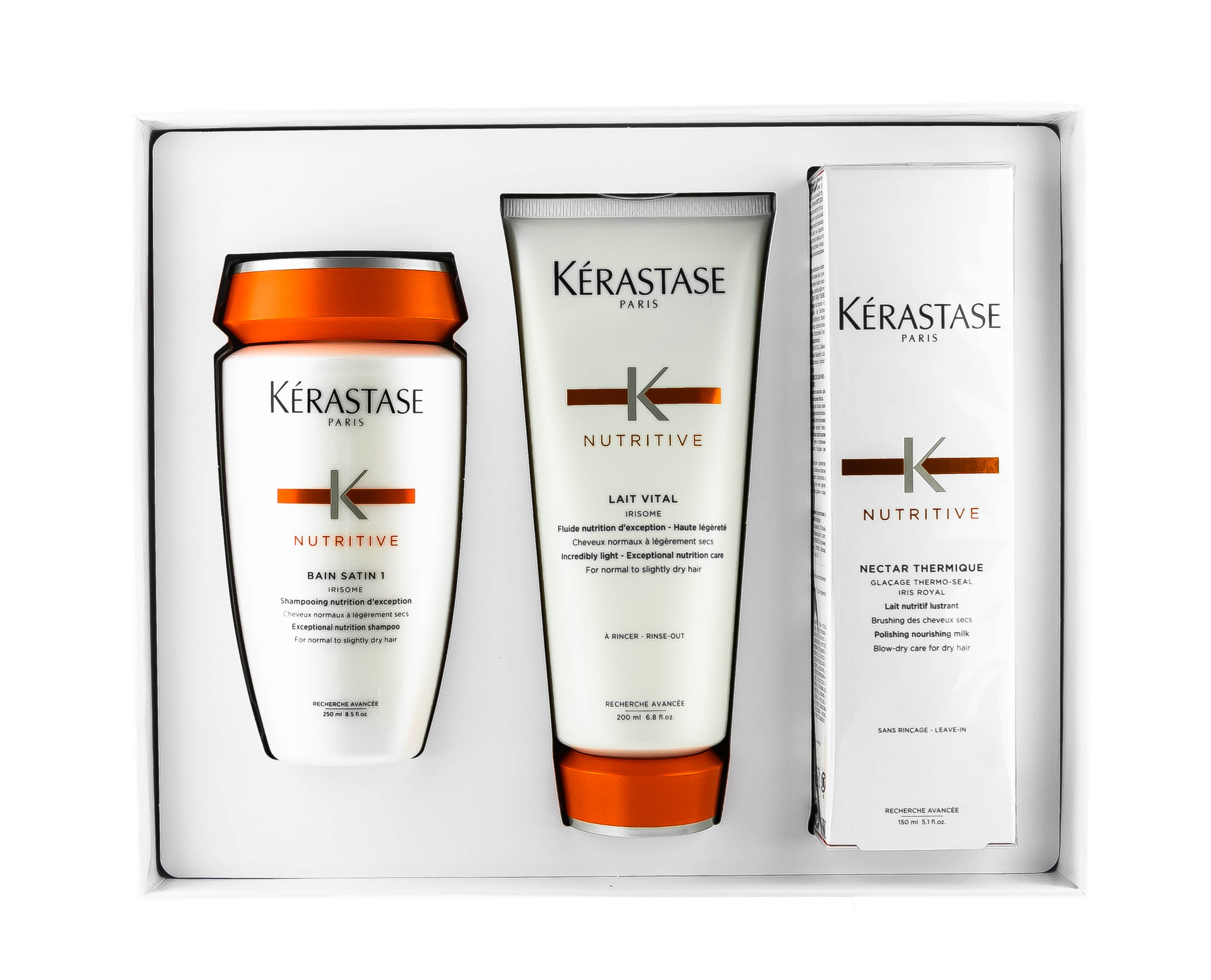 Керастаз Набор Nutritive для комплексного питания волос: Шампунь-Ванна Satin 1, 250 мл + Молочко Vital 200 мл + Термо-уход Nectar Thermique 150 мл (Kerastase, Nutritive) Керастаз Набор Nutritive для комплексного питания волос: Шампунь-Ванна Satin 1, 250 мл + Молочко Vital 200 мл + Термо-уход Nectar Thermique 150 мл (Kerastase, Nutritive) фото 4
