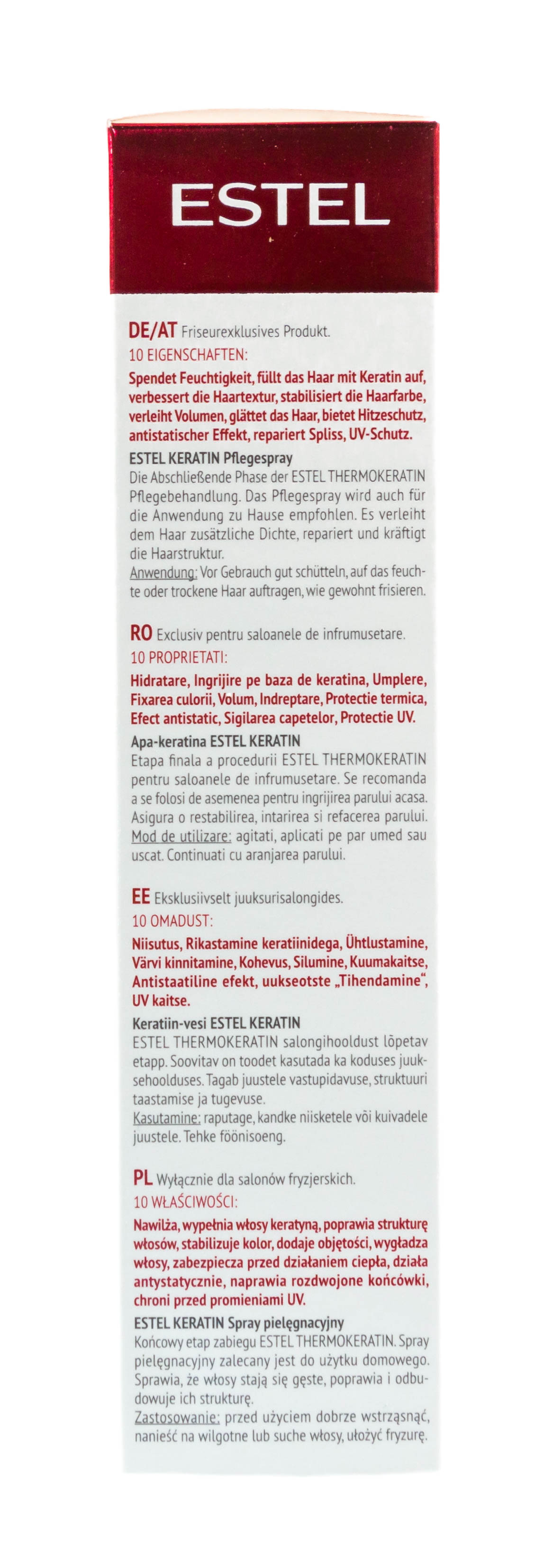 Эстель Кератиновая вода для волос, 100 мл (Estel, Keratin) фото 3