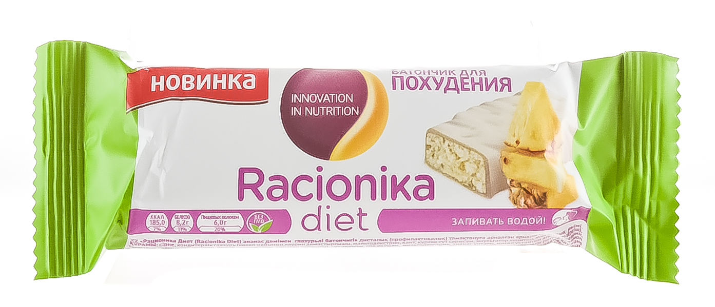 Рационика Диет батончик ананасовый в белой глазури 60 г (Racionika, Racionika Diet) фото 1