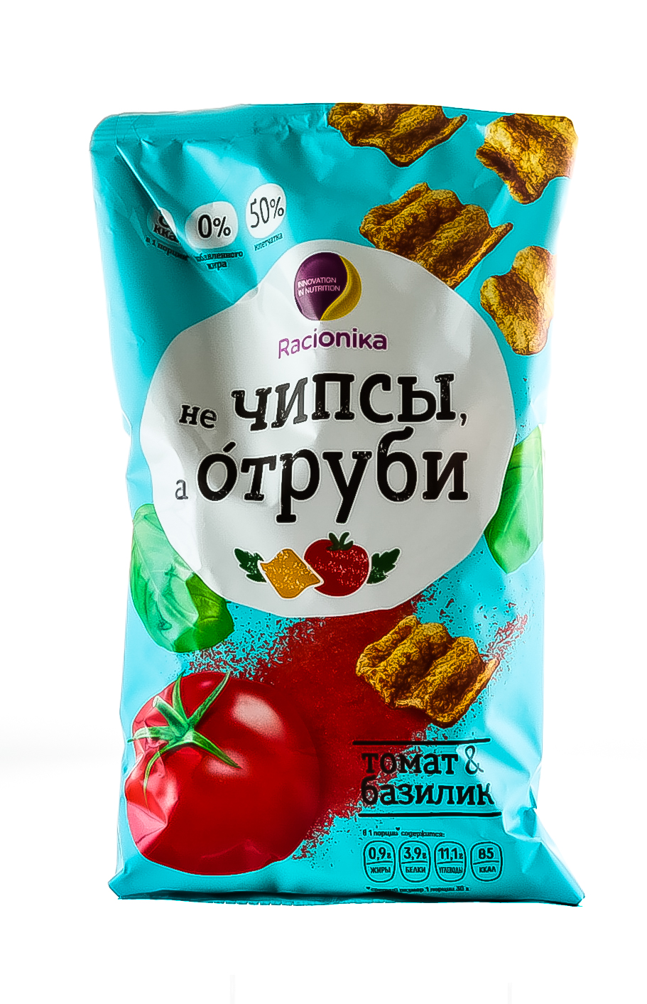 Рационика Отруби хрустящие томат и базилик 90 г (Racionika, не Чипсы, а Отруби) фото 1