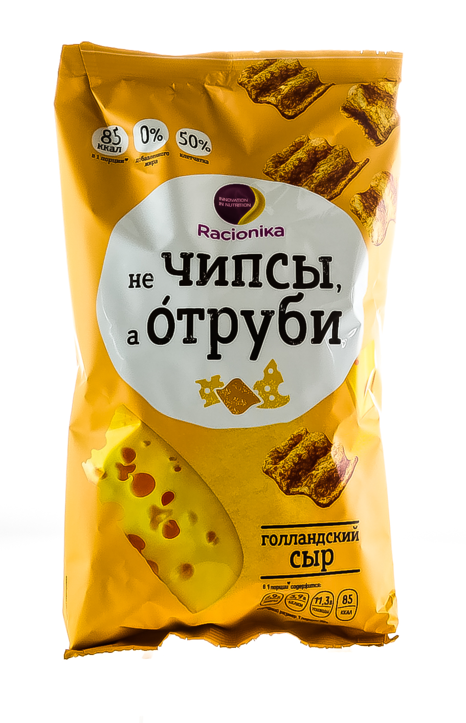 Рационика Отруби хрустящие Голландский сыр 90 г (Racionika, не Чипсы, а Отруби) фото 1