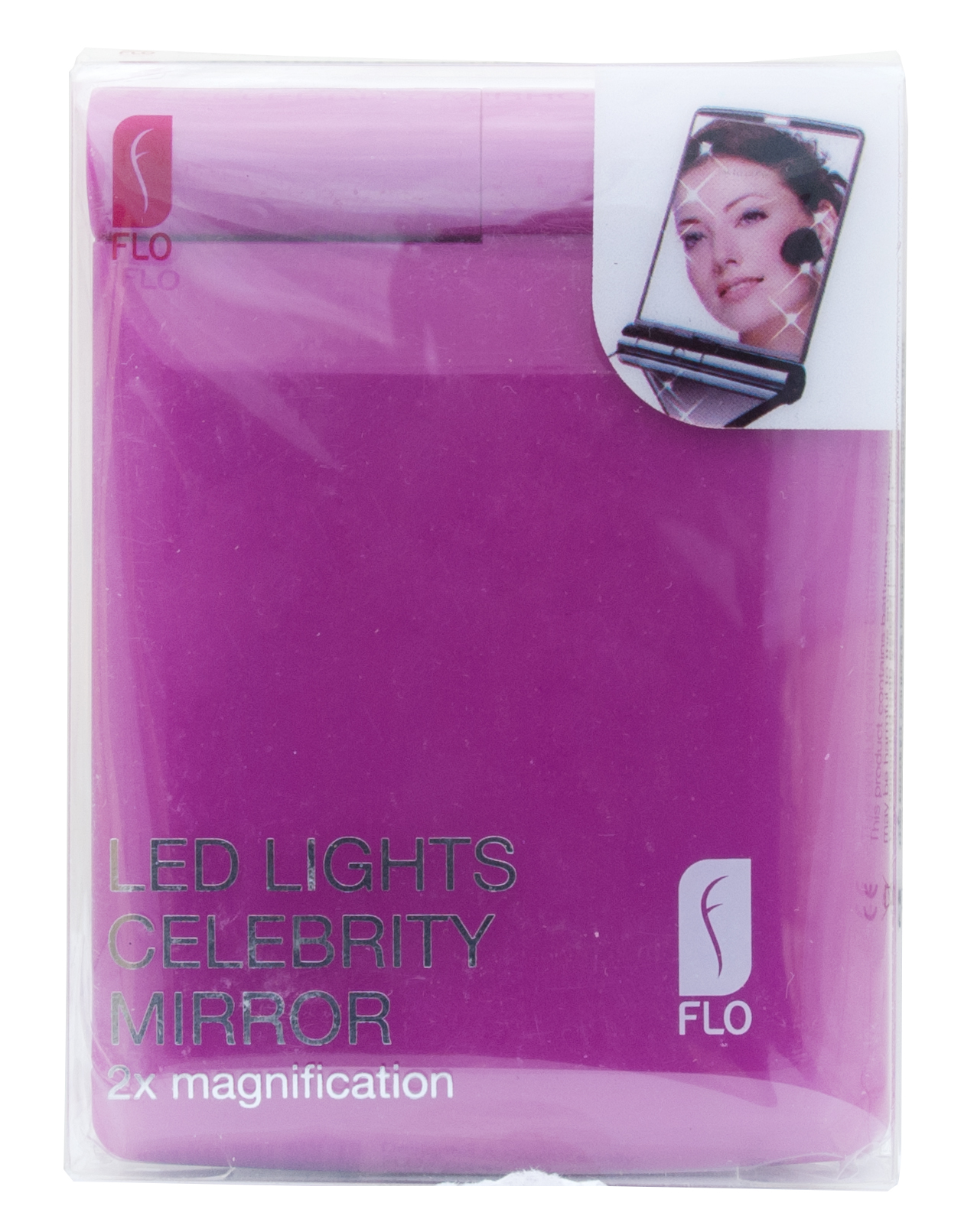 Фло Зеркало FLO с LED-подсветкой 2х-кратное увеличение Фуксия, 1 шт. (Flo, LED Mirror) фото 0
