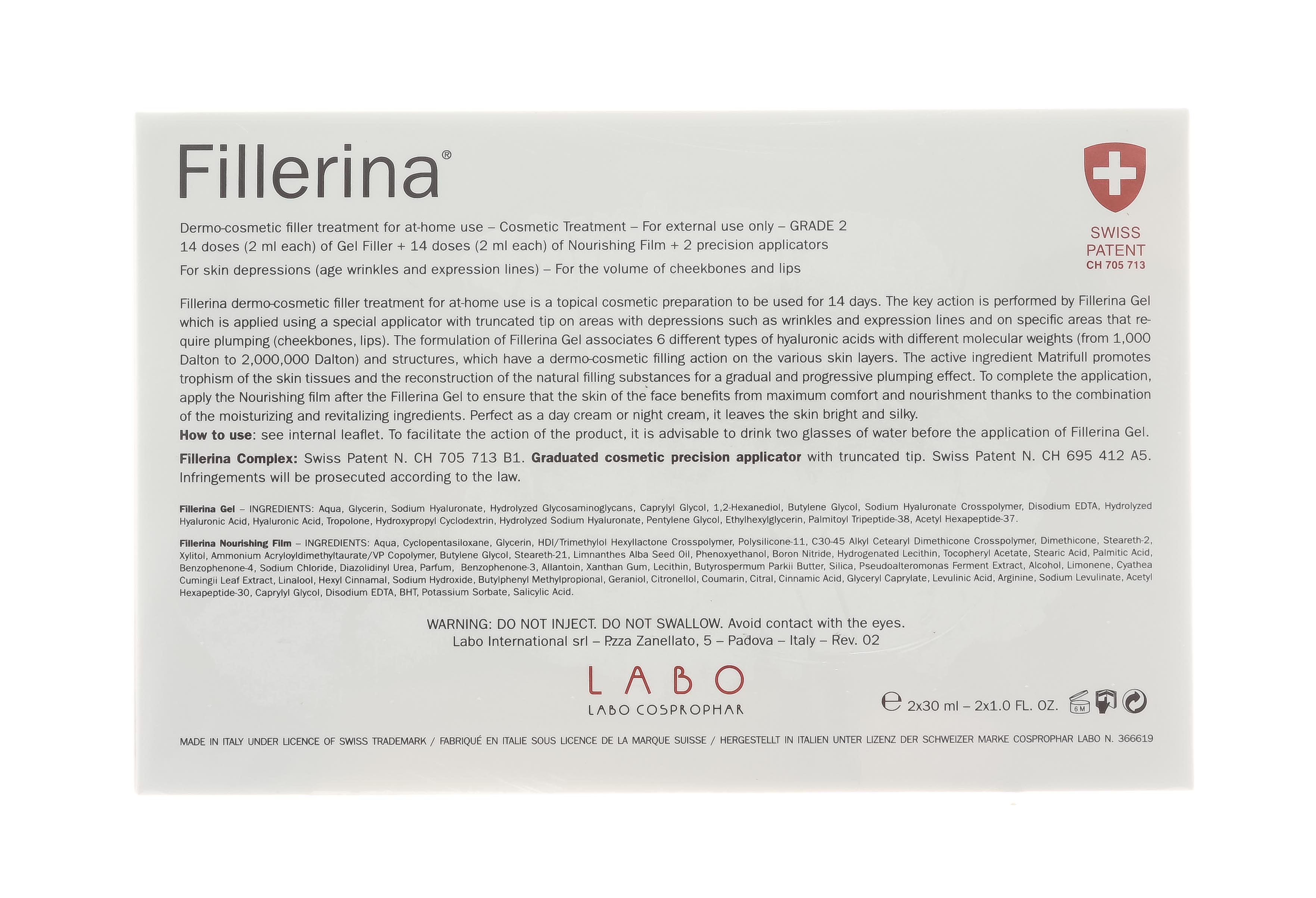 Филлерина Косметический набор (филлер + крем) 2 уровень 30 мл + 30 мл (Fillerina, Step2) фото 2