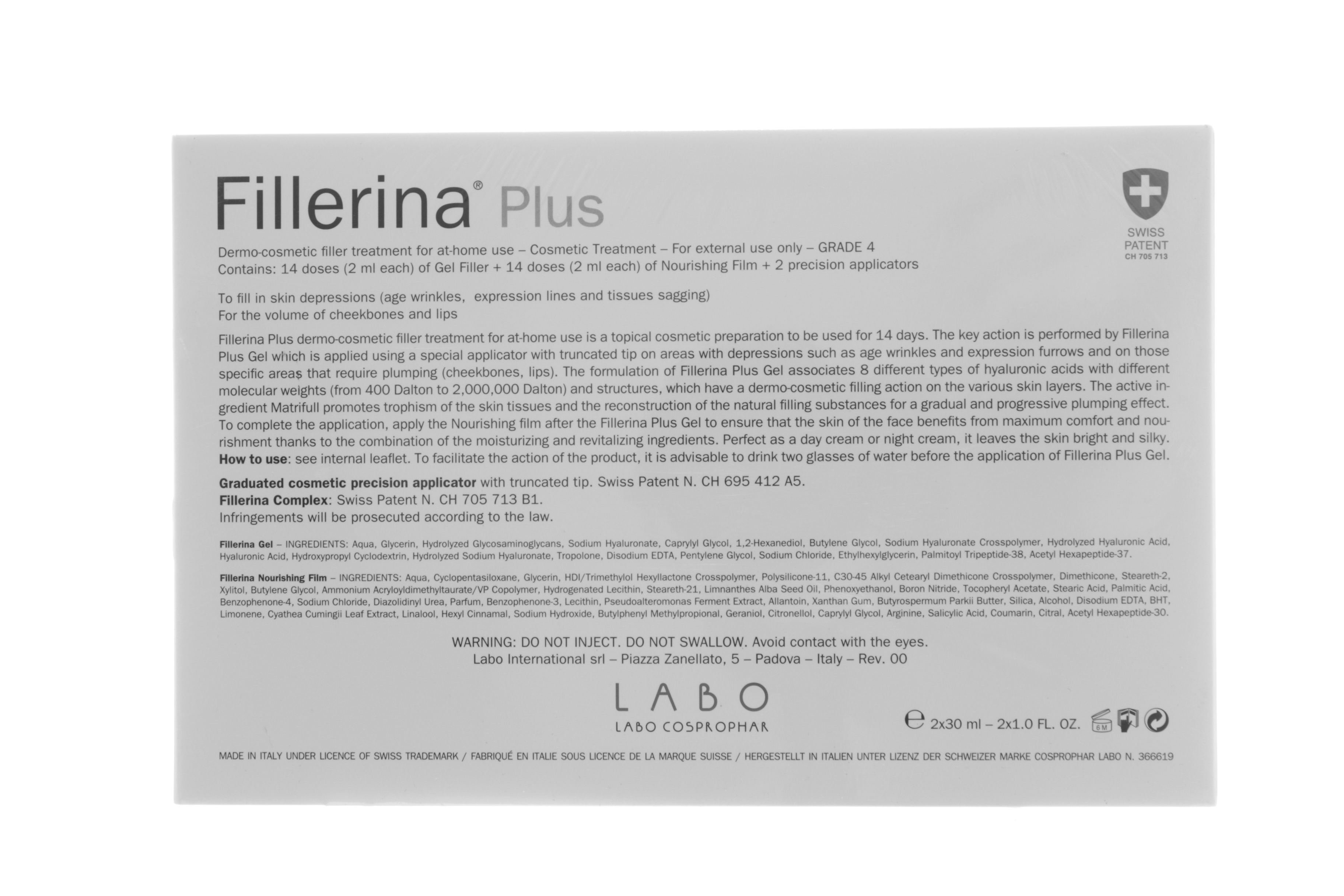 Филлерина Косметический набор (филлер + крем) 30 + 30 мл Уровень 4 (Fillerina, Step 4) фото 2