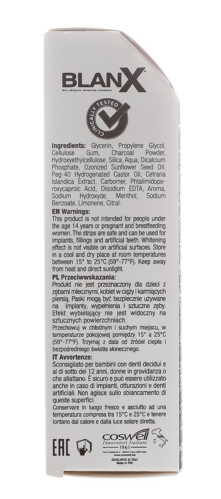 Бланкс Отбеливающие полоски  с углем Whitening  Strips  Black 6 шт (Blanx, Специальный уход Blanx) фото 4