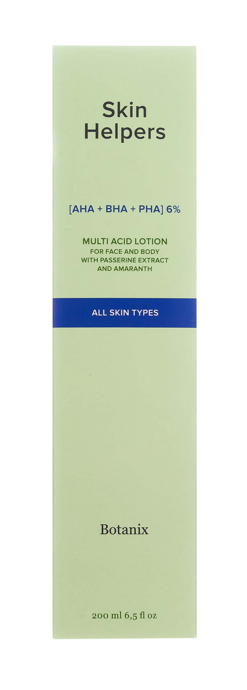 Скин Хелперс Мультикислотный лосьон для лица и тела с экстрактами воробейника и амаранта 200 мл (Skin Helpers, Глубокое очищение) фото 1