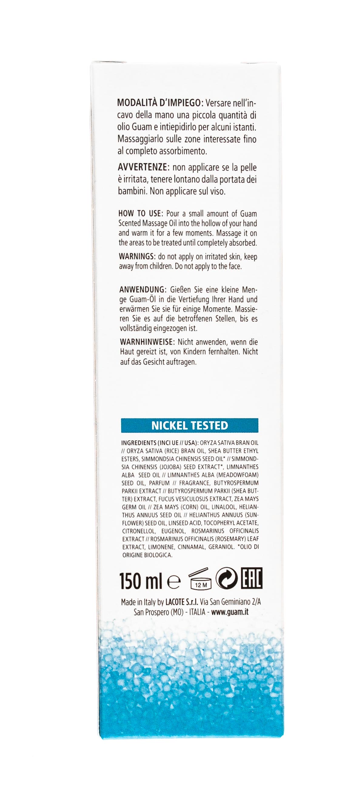 Гуам Аромамасло для тела массажное «Баланс и Восстановление», 150 мл (Guam, Massaggio) фото 4