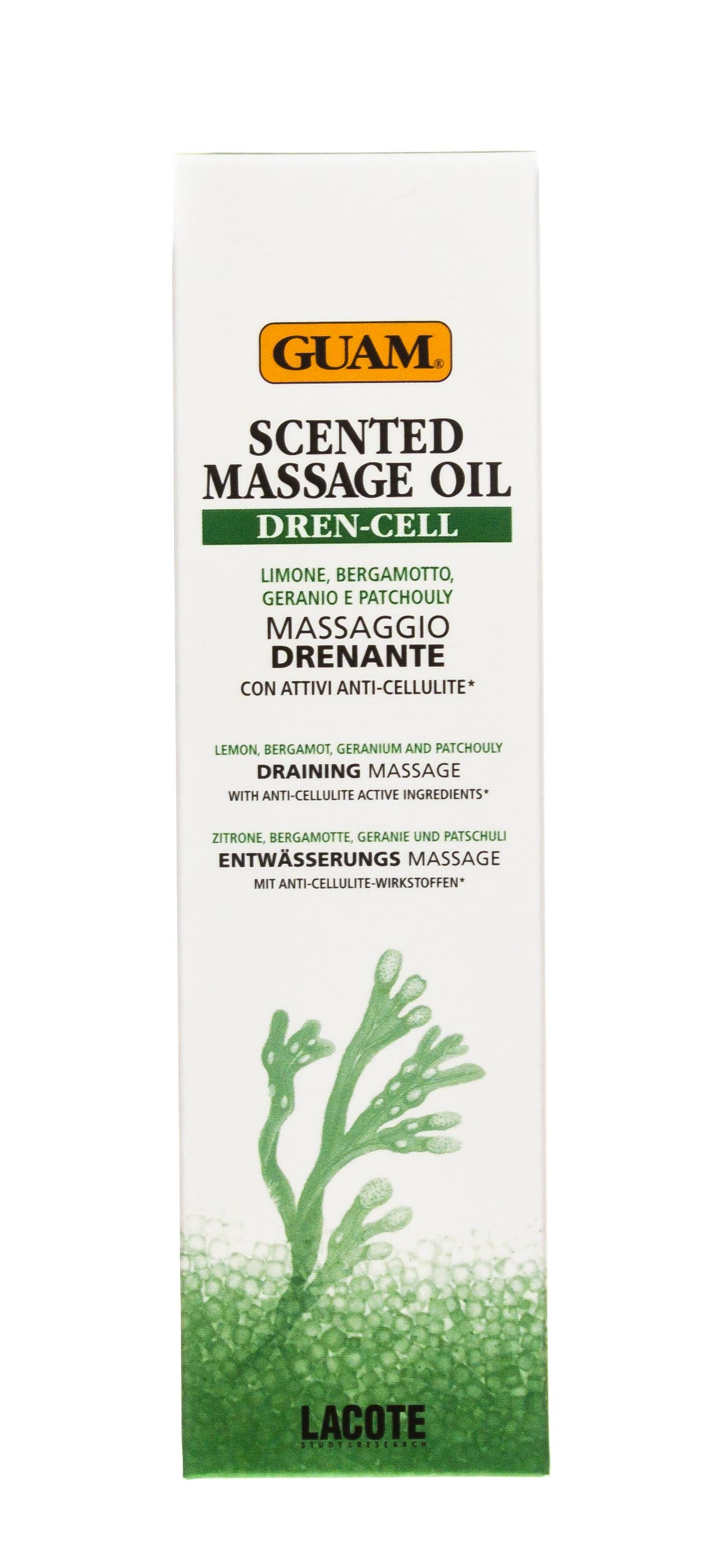 Гуам Аромамасло для тела массажное с дренажным эффектом Scented Massage Oil Dren-Cell,150 мл (Guam, Massaggio) фото 1