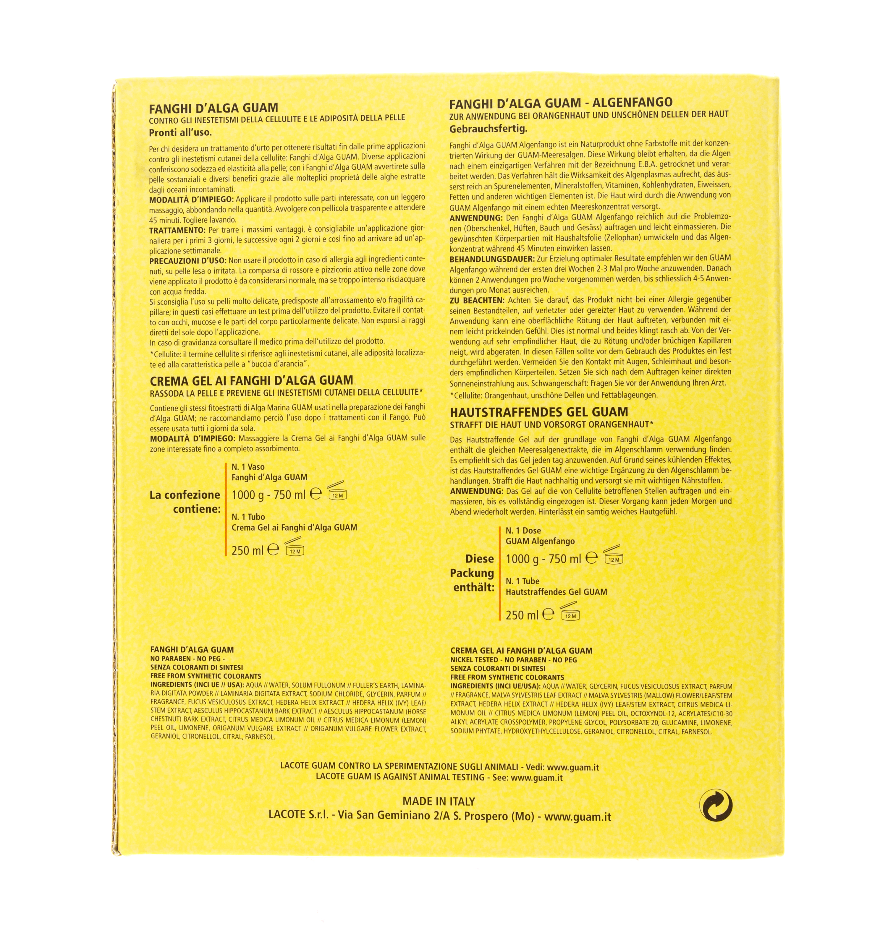Гуам Fanghi d'Alga Маска антицеллюлитная 1000 г + Гель-лифтинг укрепляющий 250 мл (Guam, Fanghi d`Alga) Гуам Fanghi d'Alga Маска антицеллюлитная 1000 г + Гель-лифтинг укрепляющий 250 мл (Guam, Fanghi d`Alga) фото 2