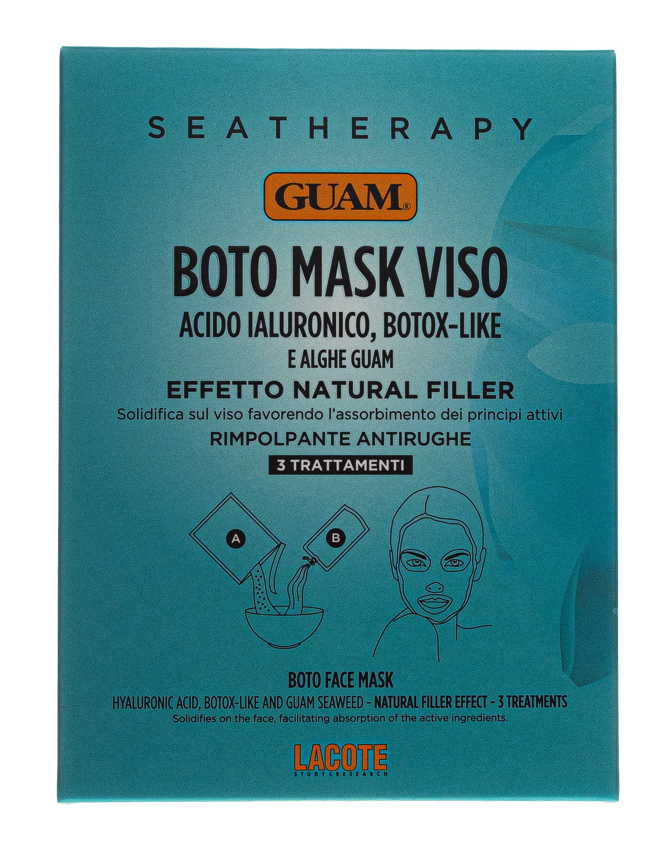 Гуам Маска для лица с гиалуроновой кислотой и водорослями, 3 шт (Guam, Seatherapy) фото 1