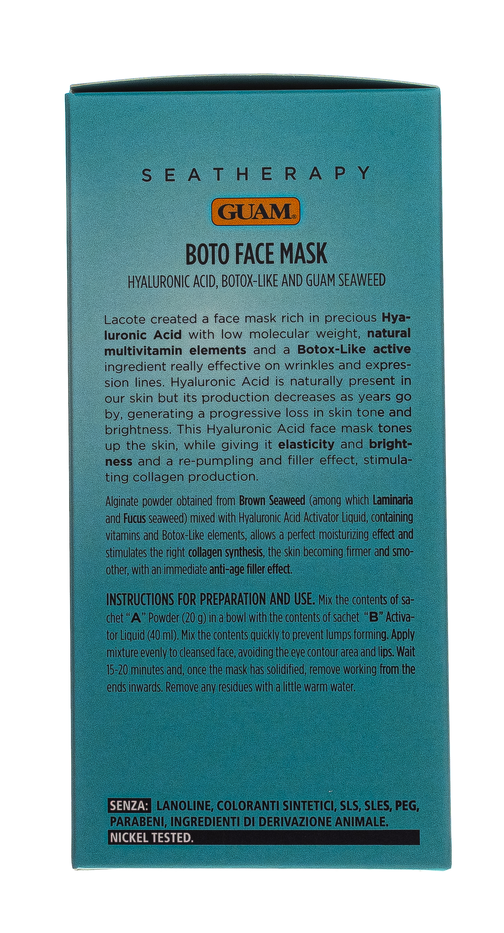 Гуам Маска для лица с гиалуроновой кислотой и водорослями, 3 шт (Guam, Seatherapy) фото 5