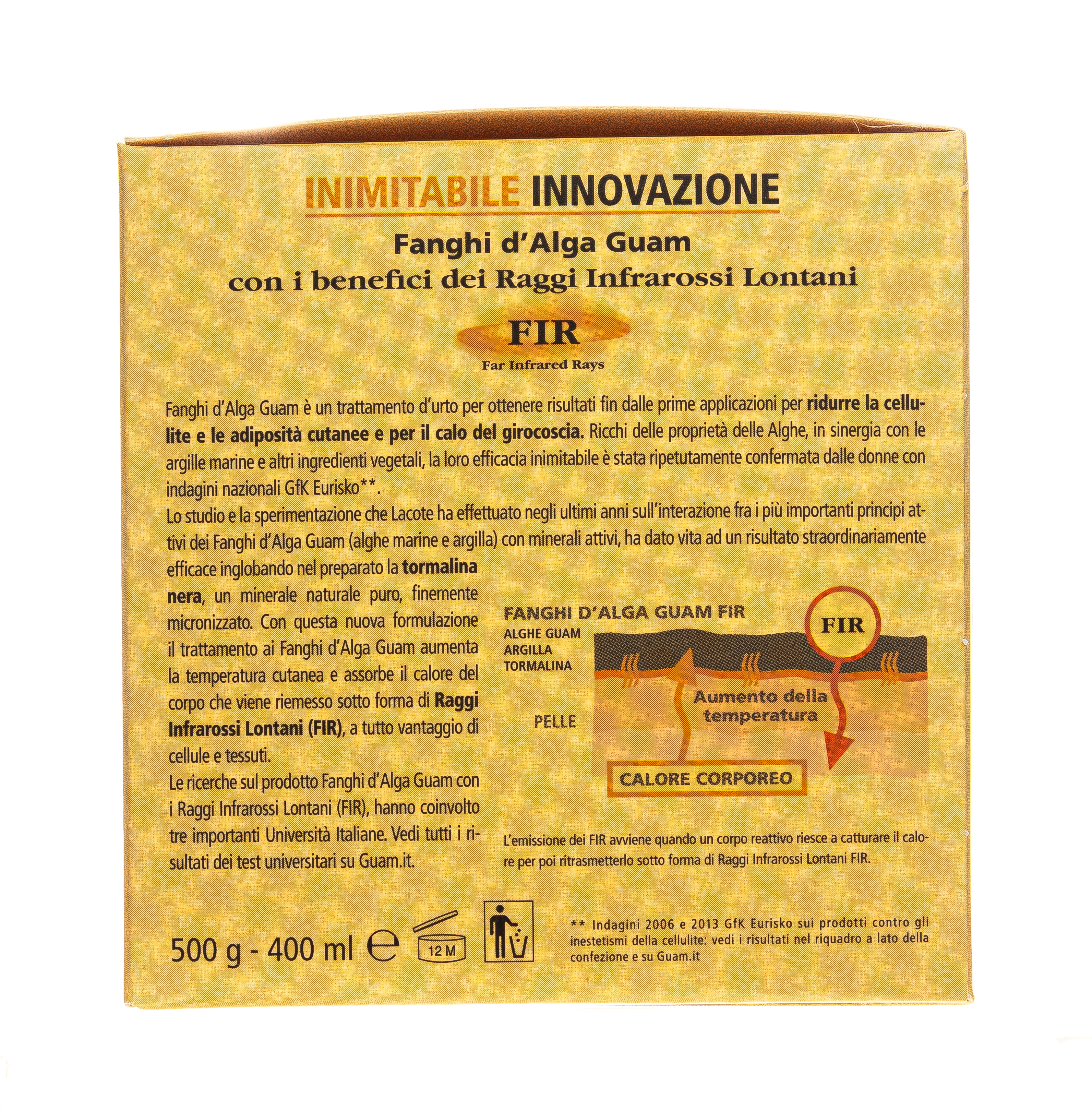 Гуам Маска антицеллюлитная разогревающая с микрокристаллами Турмалина, FIR 1000 г (Guam, Tourmaline) фото 3