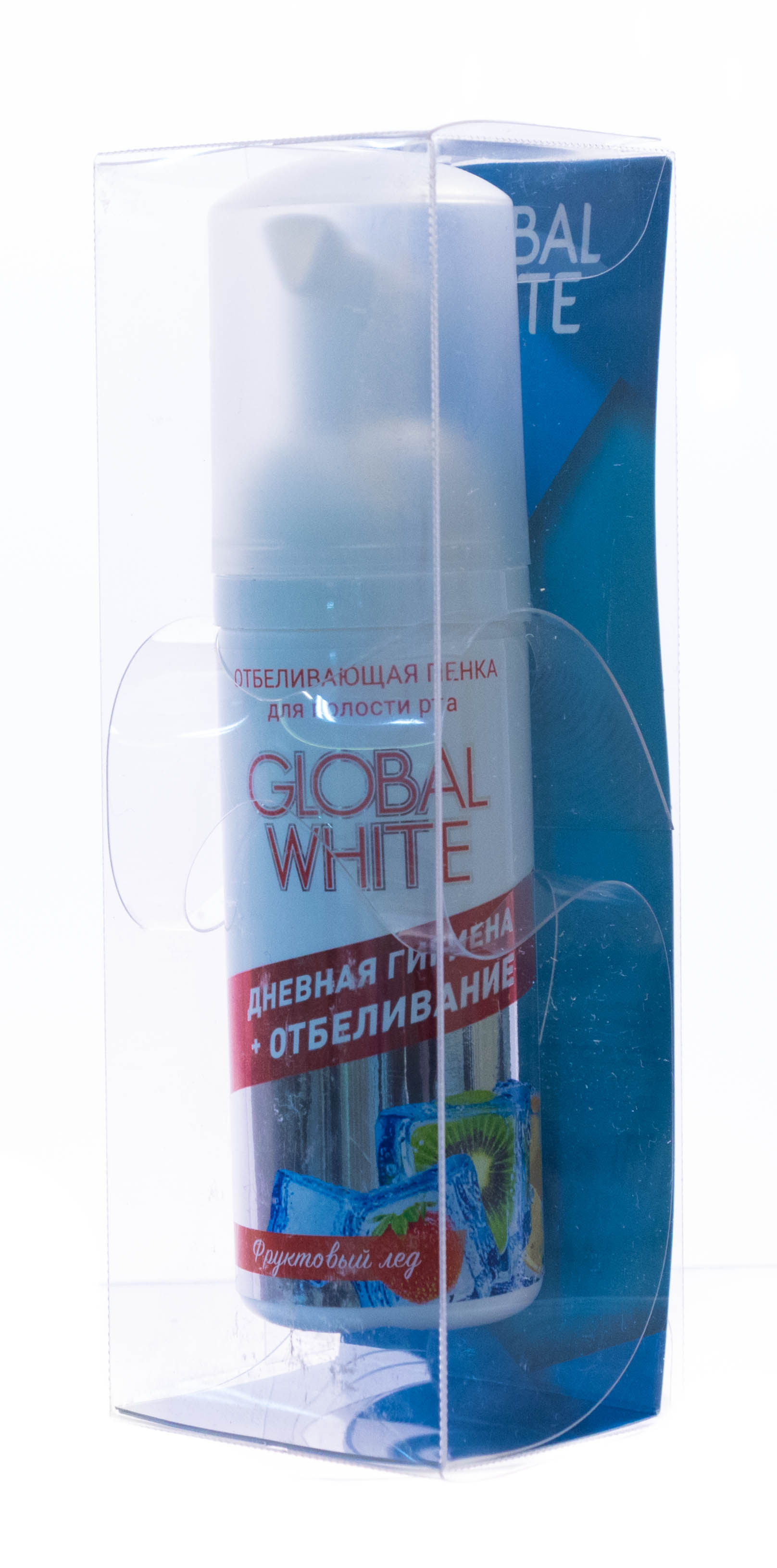 Глобал Уайт Отбеливающая пенка для полости рта, со вкусом фруктовый лед  50 мл (Global White, Поддержание результата) фото 3