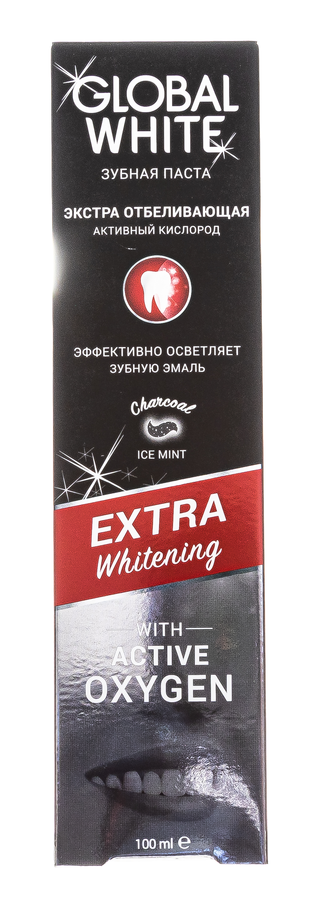 Глобал Уайт Зубная паста Экстра отбеливание, активный кислород 100 мл (Global White, Подготовка эмали) фото 1