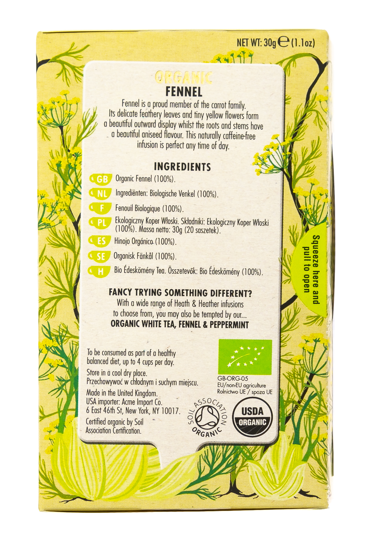 Хиз энд Хизер Напиток травяной Фенхель  Органик  20 пак. (Heath & Heather, Organics) фото 2