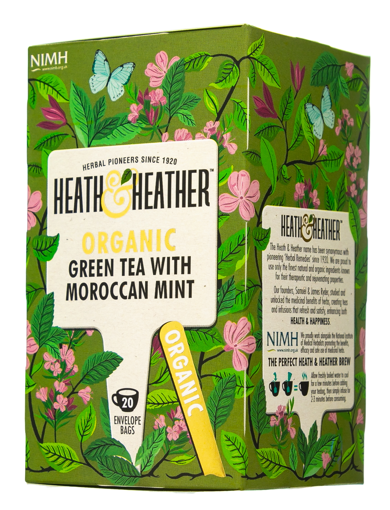 Хиз энд Хизер Чай Зеленый с марокканской мятой Органик 20 пак. (Heath & Heather, Green Tea) фото 5