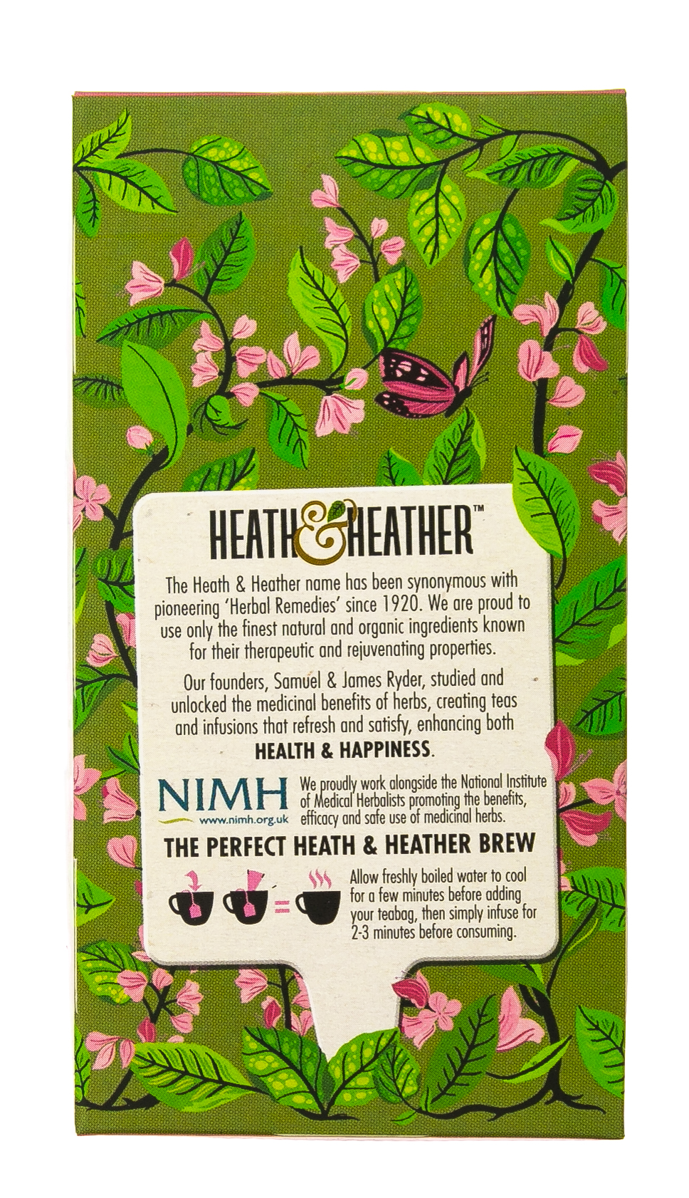 Хиз энд Хизер Чай Зеленый с базиликом Органик 20 пак. (Heath & Heather, Green Tea) фото 4