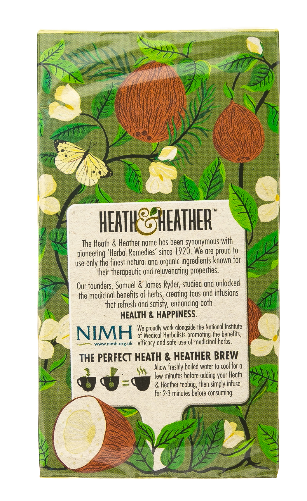 Хиз энд Хизер Чай Зеленый с кокосом Органик 20 пак. (Heath & Heather, Green Tea) фото 4