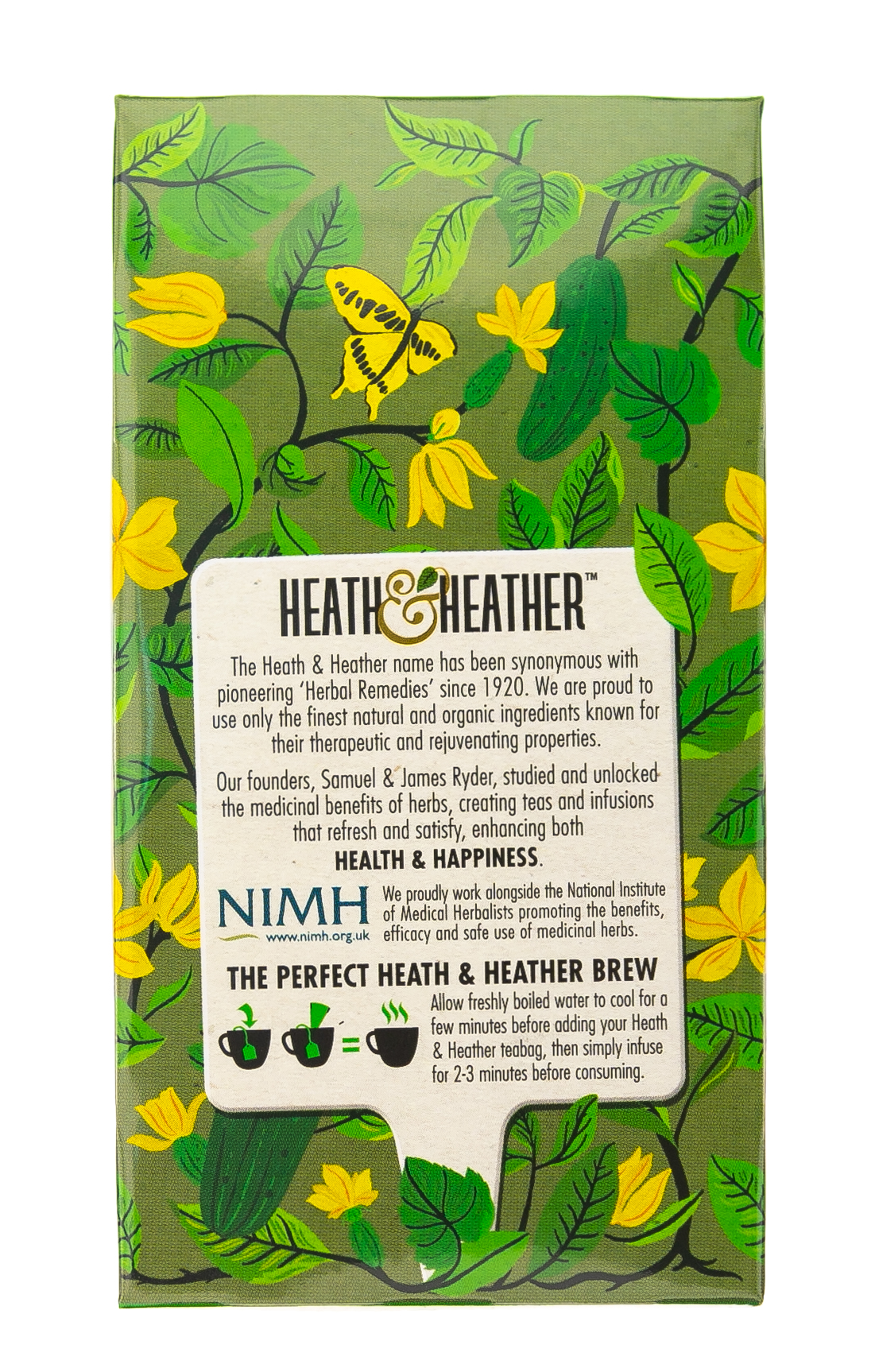 Хиз энд Хизер Чай Зеленый с огурцом Органик 20 пак. (Heath & Heather, Green Tea) фото 4