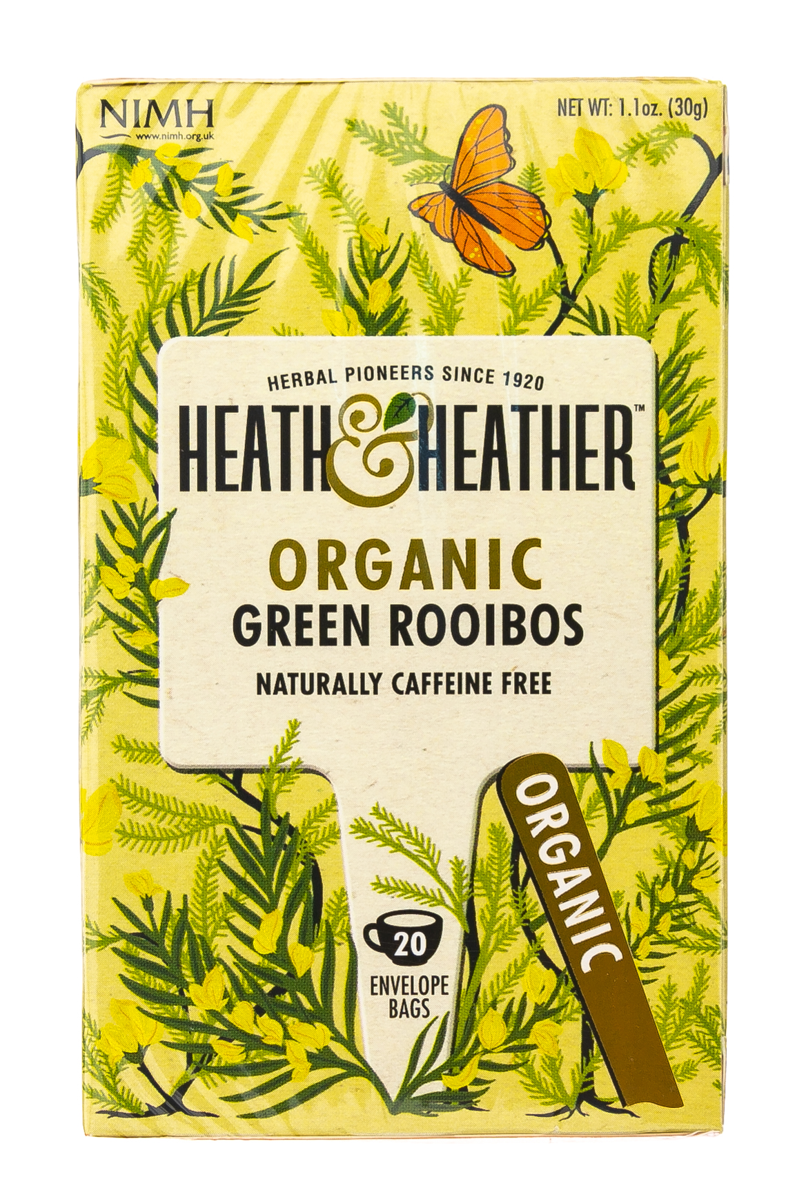 Хиз энд Хизер Чай Зеленый с медом манука Органик 20 пак. (Heath & Heather, Green Tea) фото 6