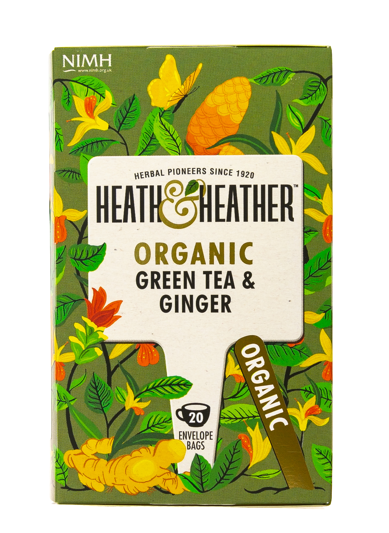 Хиз энд Хизер Чай Зеленый с имбирем Органик 20 пак. (Heath & Heather, Green Tea) фото 1