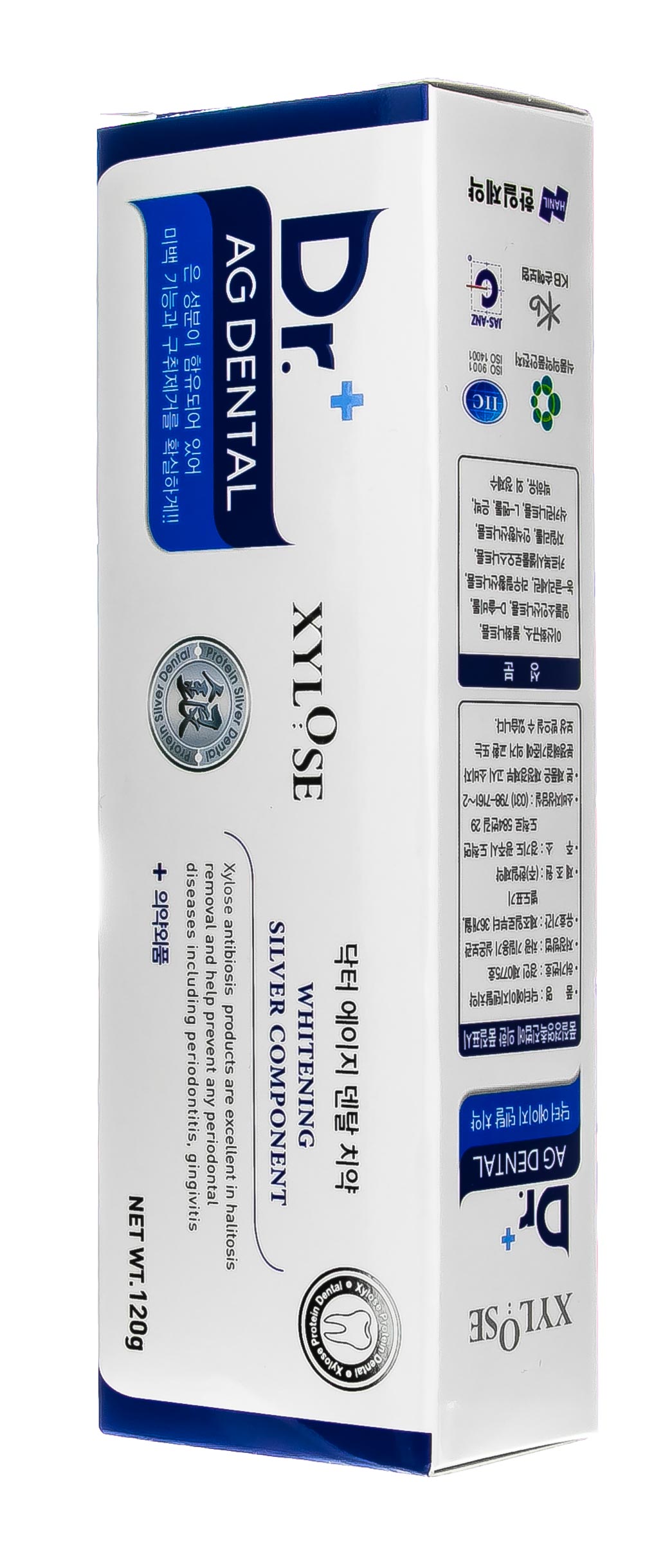 Ханил Зубная паста отбеливающая с серебряным компонентом 'XYLOSE Dr.+ AG DENTAL Whitenin Silver Componrnt' 120 гр (Hanil, Уход за полостью рта/) фото 2