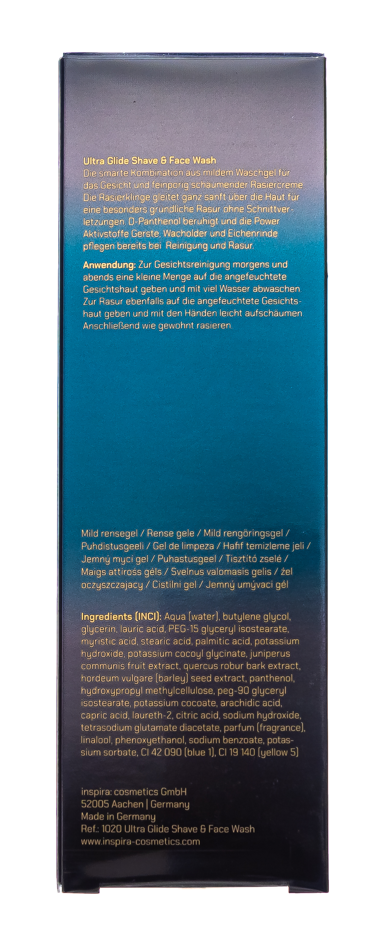 Инспира Косметикс Ультрамягкий гель-крем для умывания и бритья Ultra Glide Shave & Face Wash, 75 мл (Inspira Cosmetics, 4 Men Only) фото 4