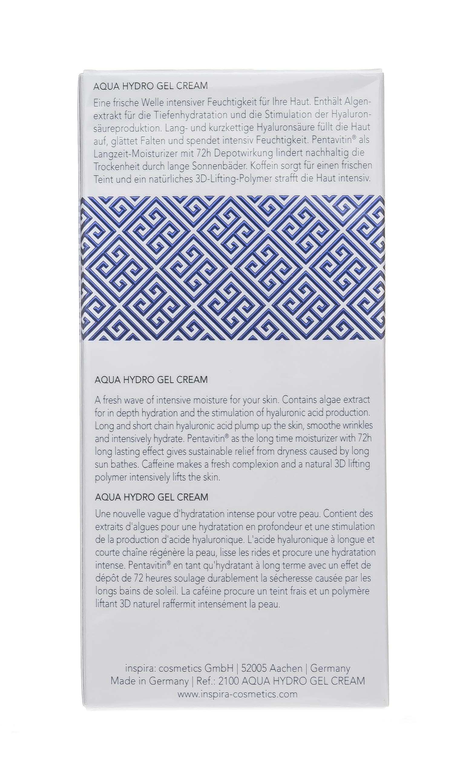 Инспира Косметикс Интенсивно увлажняющий гель-крем Aqua Hydro Gel Cream, 50 мл (Inspira Cosmetics, Mykonos Blue) фото 4