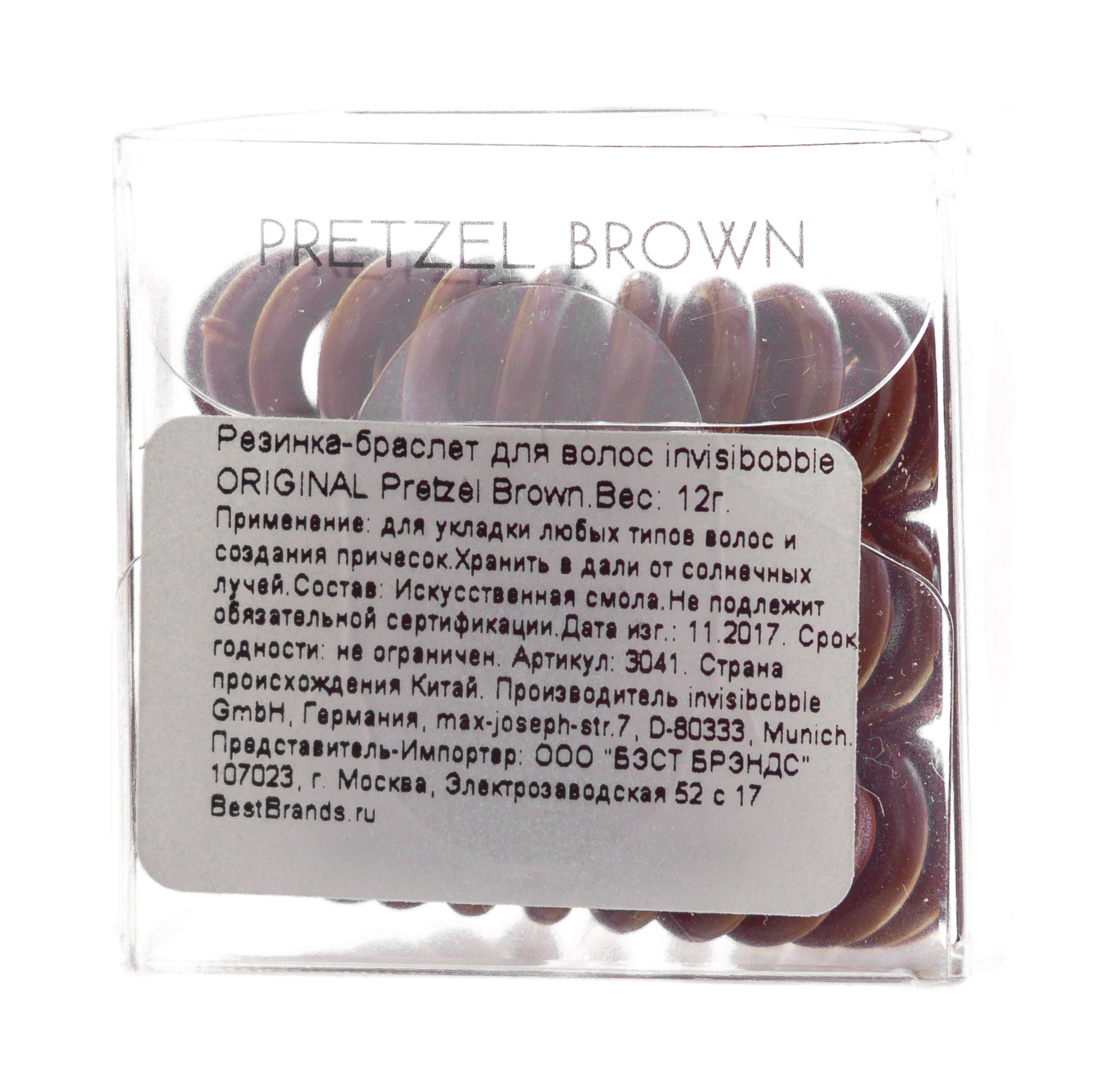 Инвизибабл Резинка для волос Pretzel Brown, Коричневый 3 шт. (Invisibobble, Original) фото 2