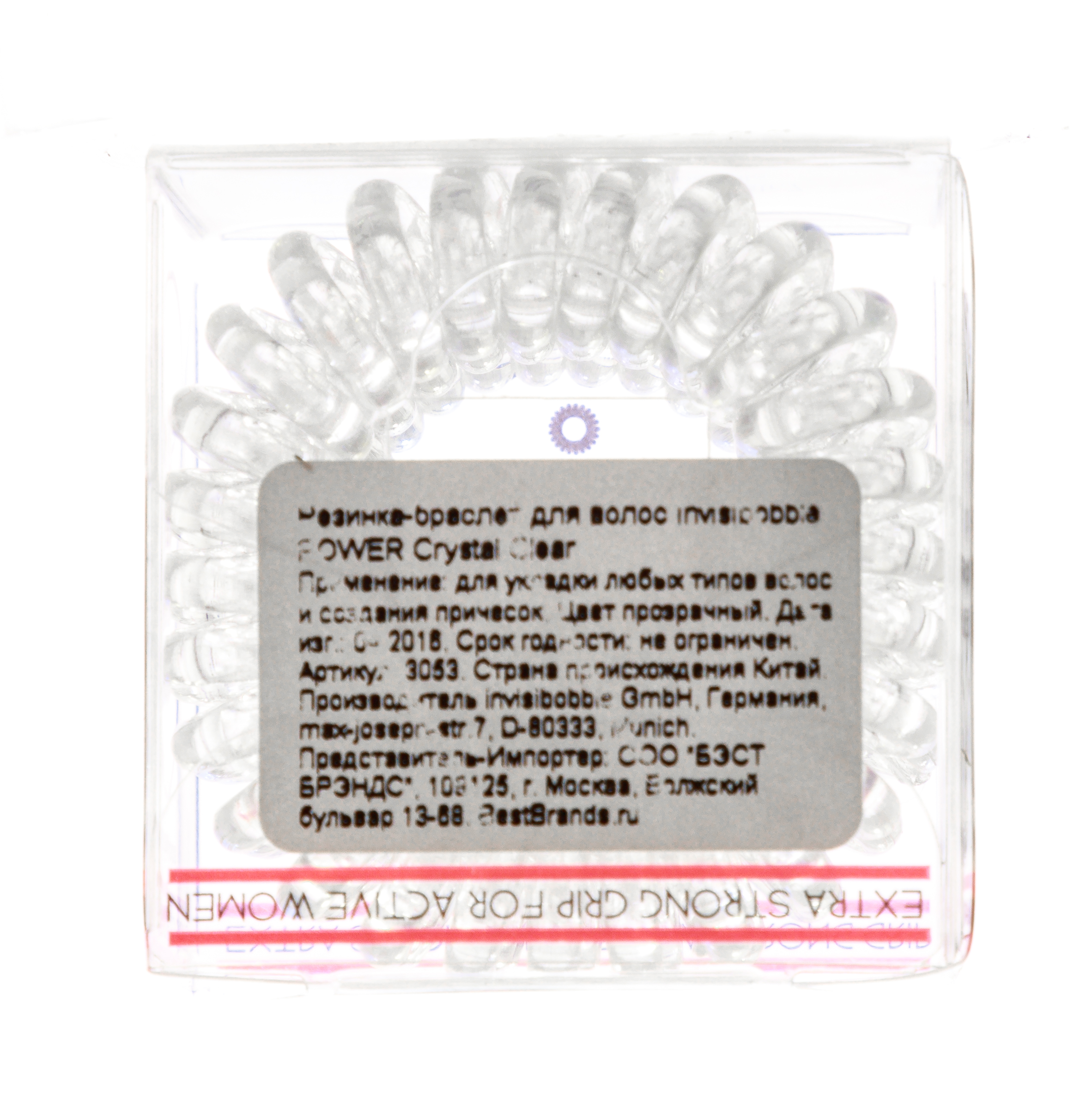 Инвизибабл Резинка для волос Power Crystal Clear 3 шт. (Invisibobble, Power) фото 3