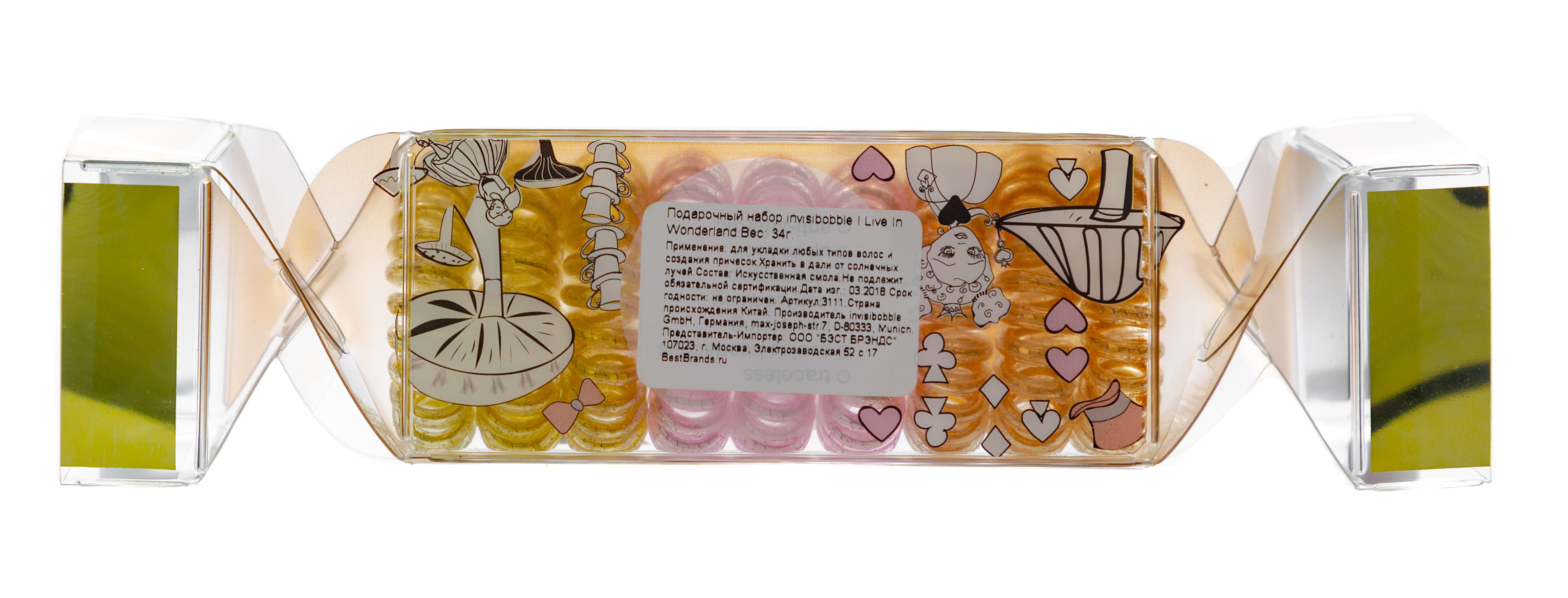 Инвизибабл Подарочный набор I Live In Wonderland бронзовый/розовый/золотой (Invisibobble, Наборы) фото 2