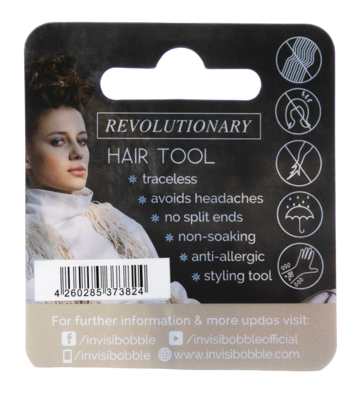 Инвизибабл Резинка для волос Pretzel Brown (с подвесом) коричневый 3 шт. (Invisibobble, Nano) фото 2