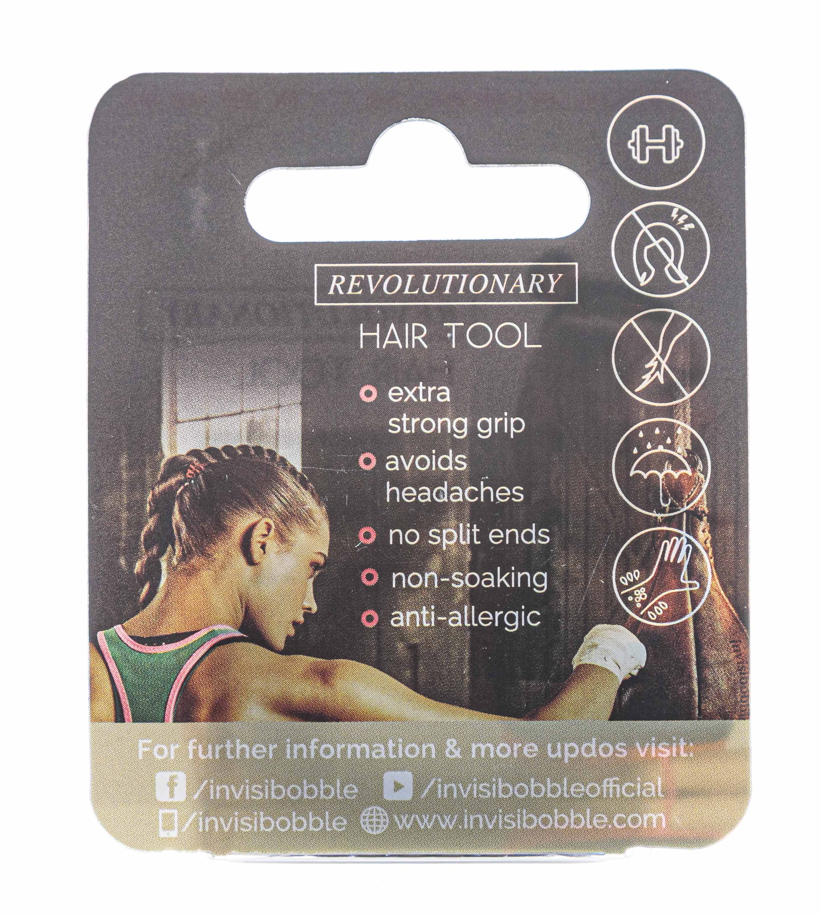 Инвизибабл Резинка-браслет для волос True Black (с подвесом) черный 3 шт. (Invisibobble, Power) фото 2