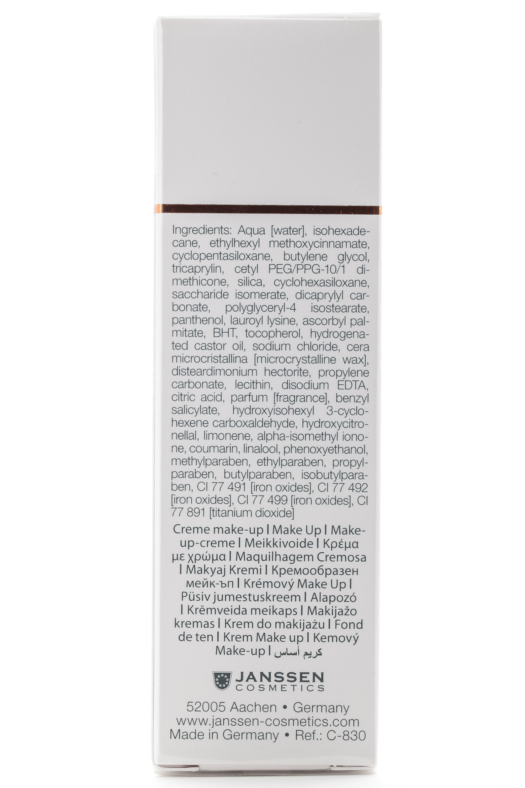 Янсен Косметикс Стойкий тональный крем Spf 12, тон капучино 30 мл (Janssen Cosmetics, Make up) фото 1