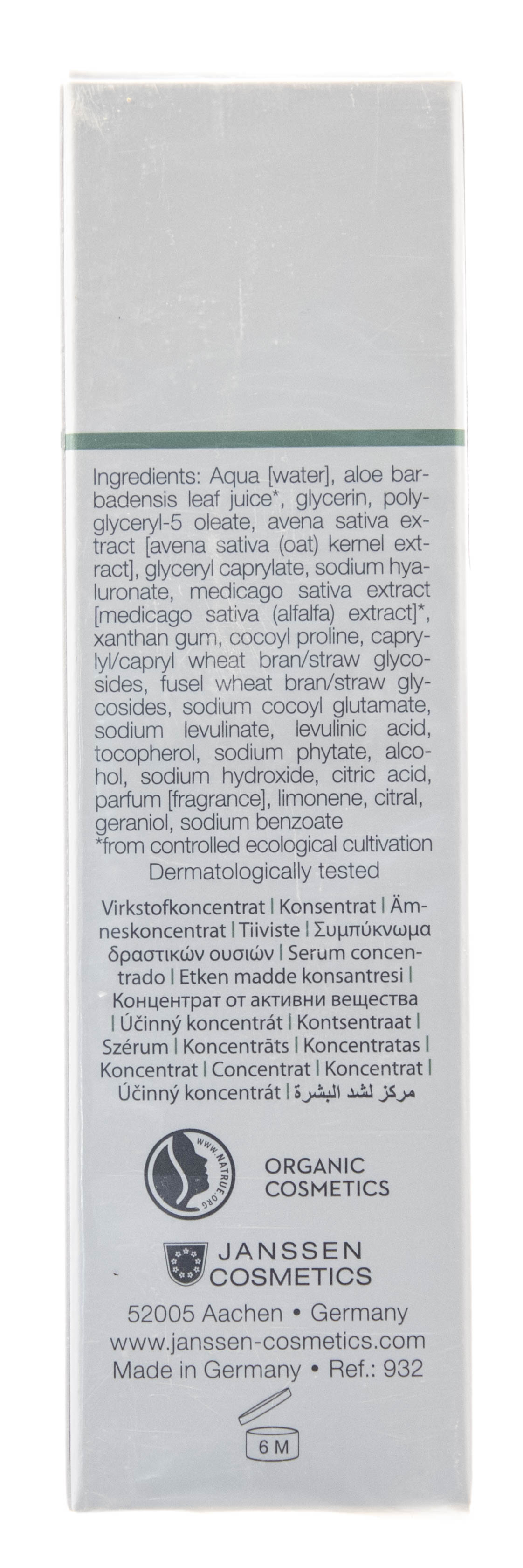 Янсен Косметикс Активный лифтинг-концентрат мгновенного действия 30 мл (Janssen Cosmetics, Organics) фото 2