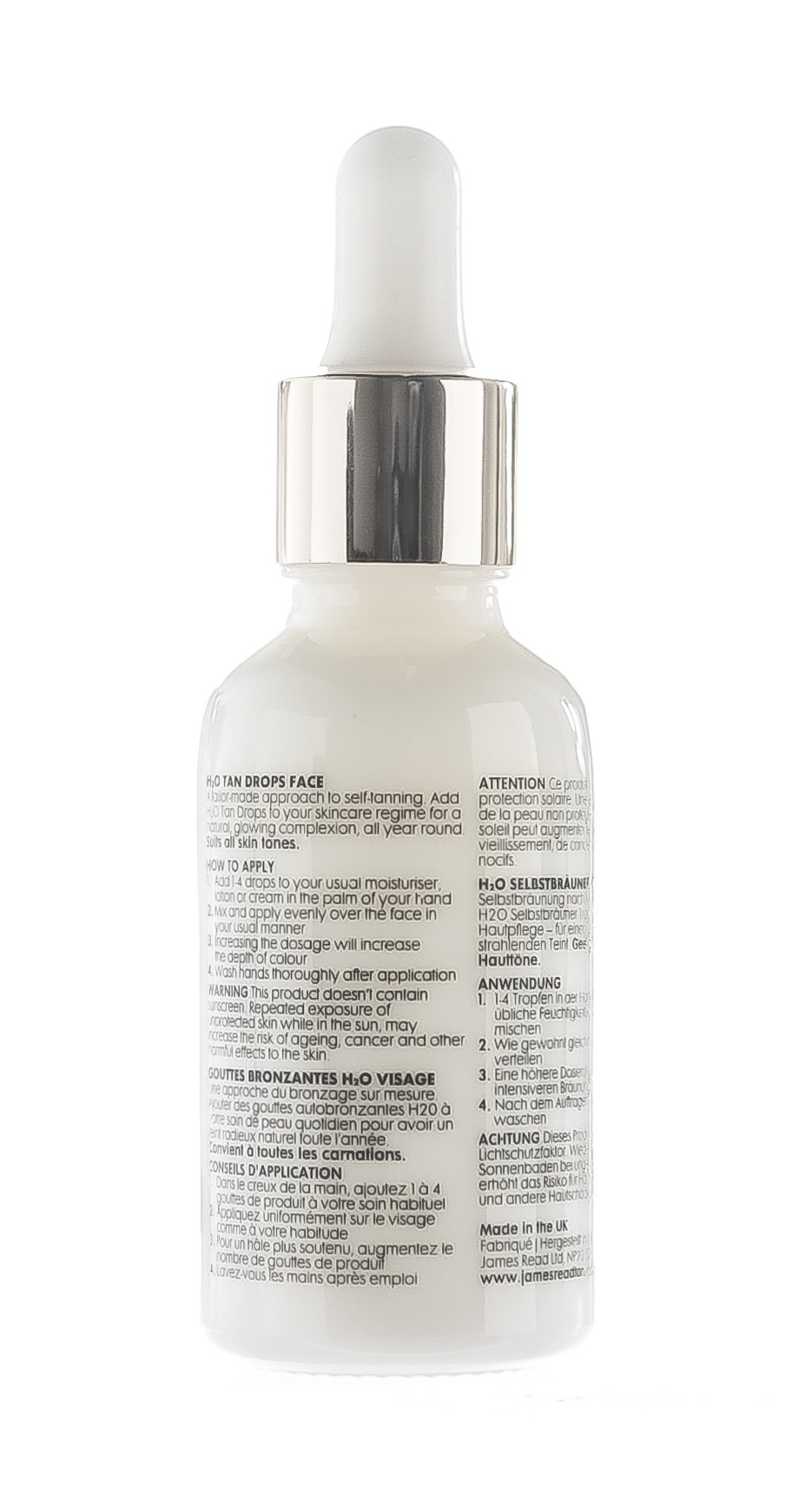 Джейм Рид Капли-концентрат для лица - освежающее сияние H2O Tan Drops Face, 30 мл (James Read, Gradual Tan) фото 4