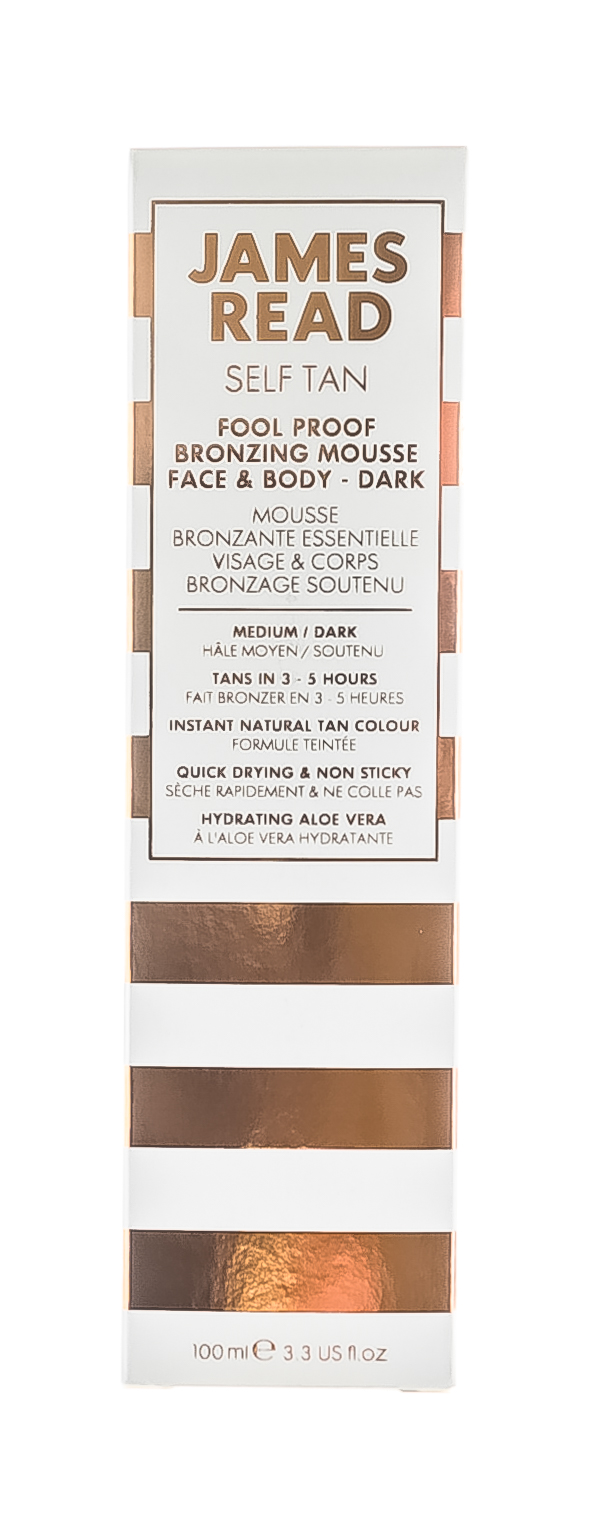 James Read Бронзирующий мусс для новичков темный Fool Proof Bronzing Mousse Face  Body Dark, 100 мл. фото